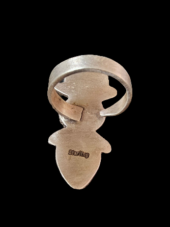 Black Jack Turquoise Triple Stone Sterling Silver Adjustable