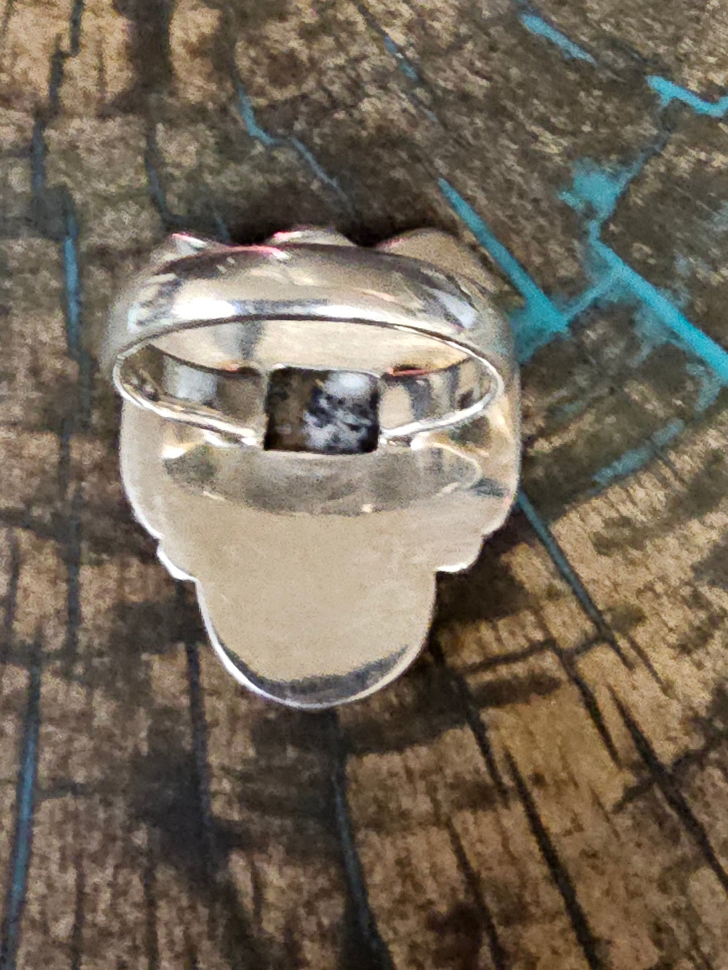 White Buffalo Sterling Silver Ring Size 8 Southwestern
