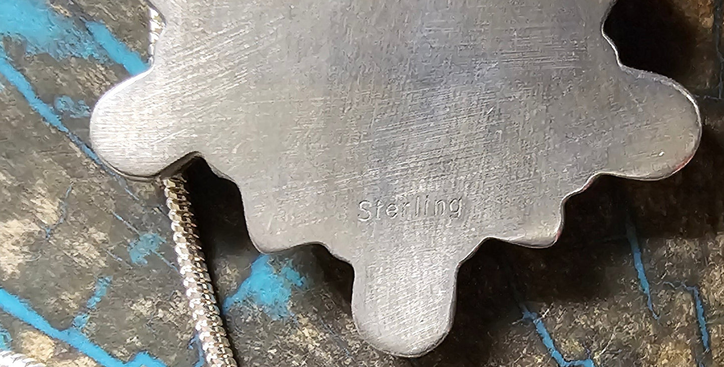 Palomino Turquoise Pendant and Sterling Silver Necklace W/ SS Chain