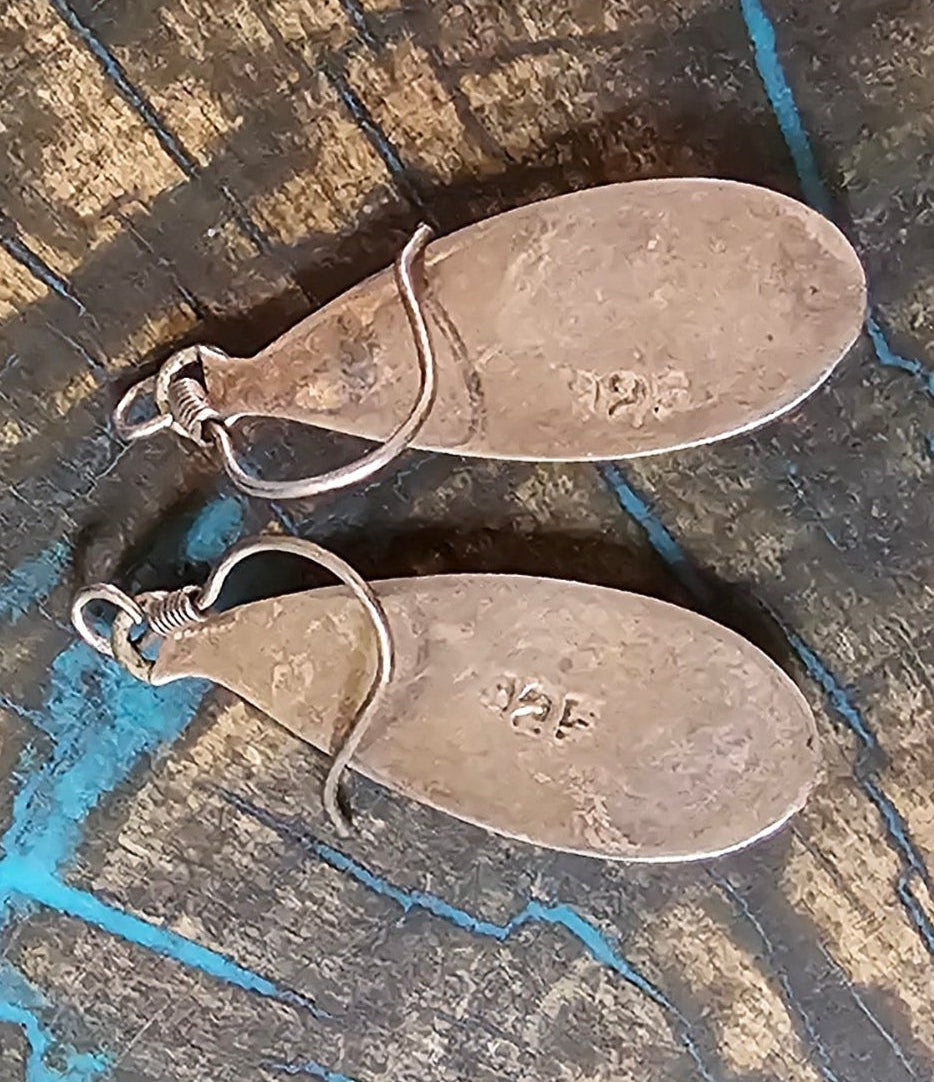 VIntage Sterling Silver Tear Drop Earrings Turquoise