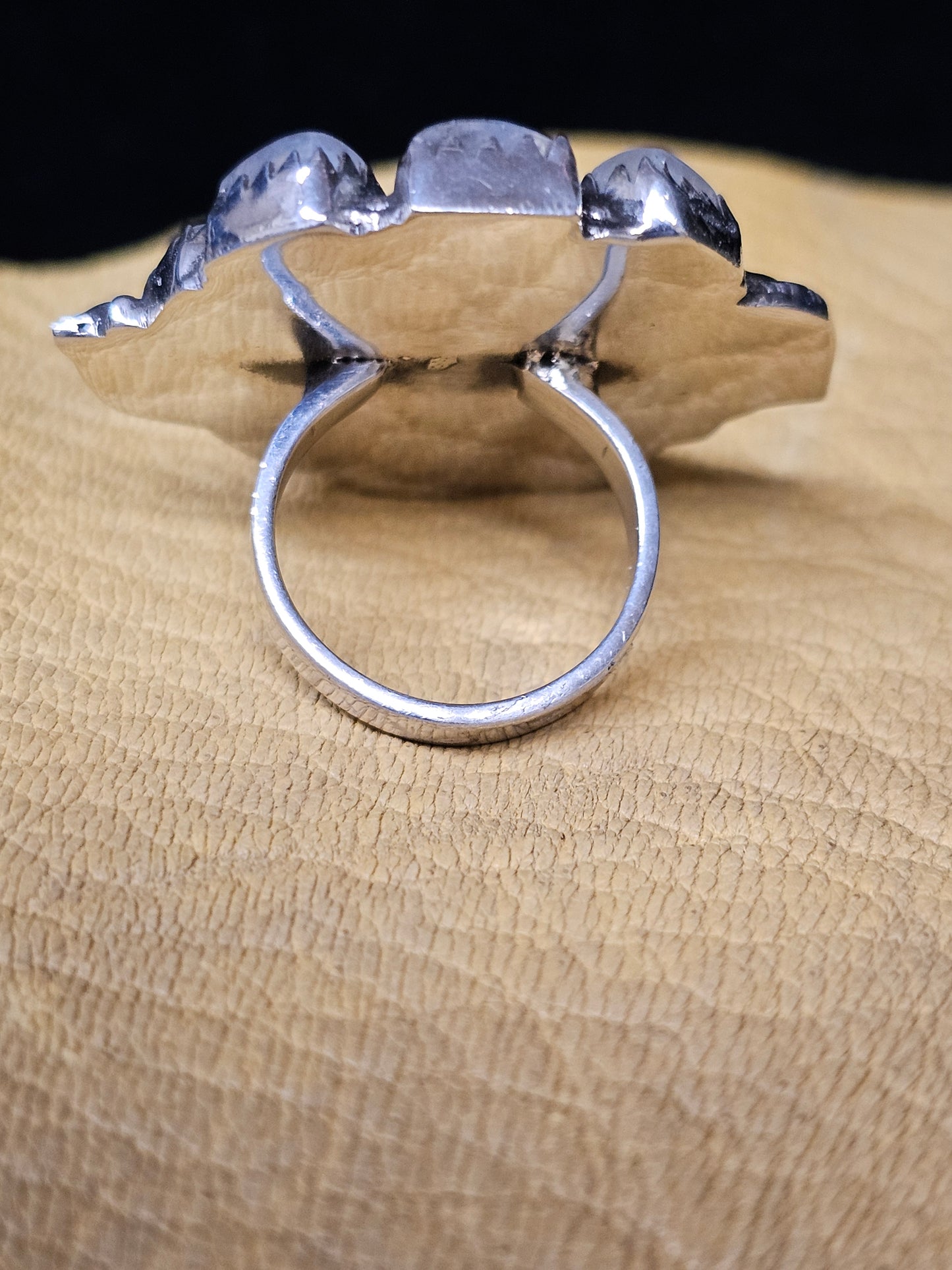 White Buffalo Moonstone Sterling Silver Southwestern Ring Size 6