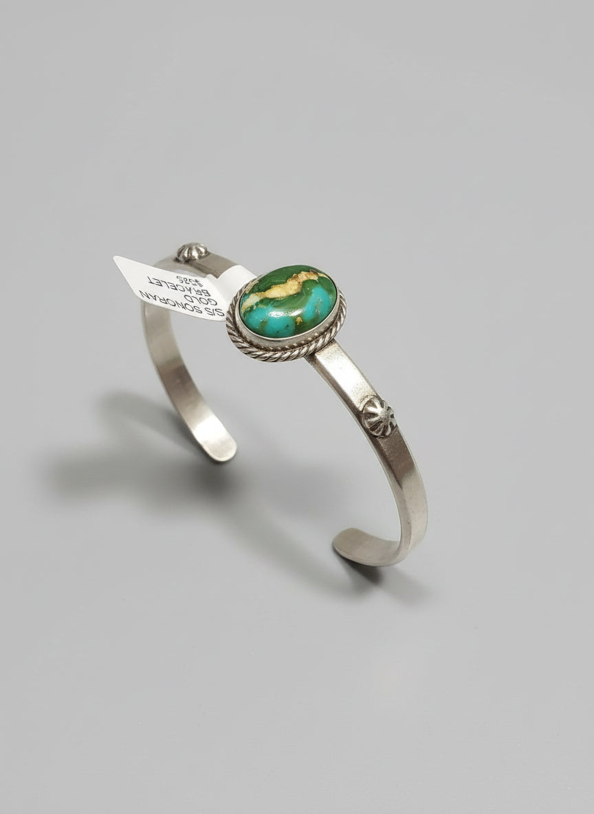 Sonoran Gold Cuff Sterling Silver Navajo Sam Yellowhair New