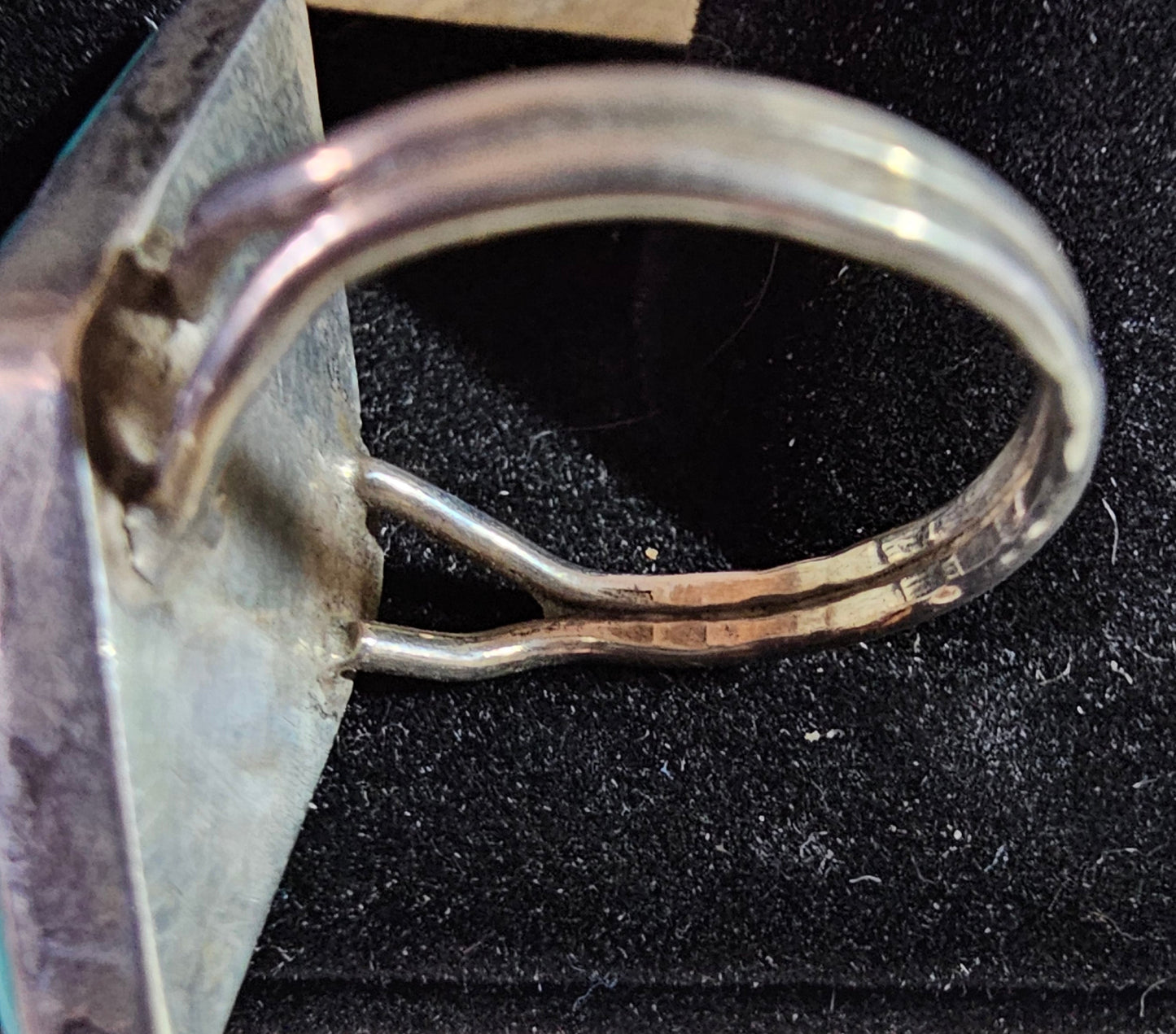 Vintage Inlay Zuni Ring Sterling Silver sz 6 1/4