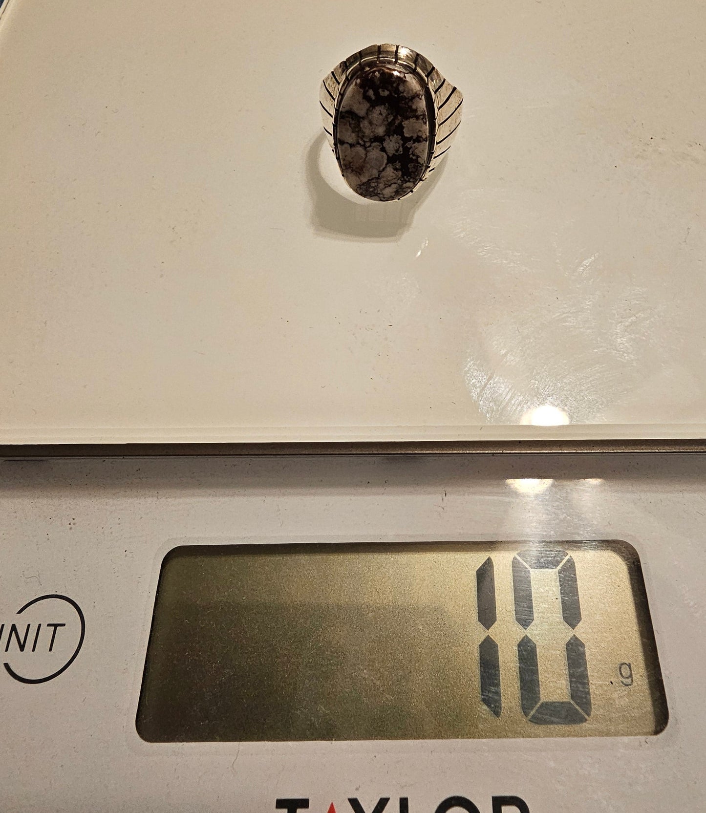 Wild Horse Ring Sz 9.5 Navajo Trevor Jack Sterling Silver Stamped RARE 1 of a kind piece