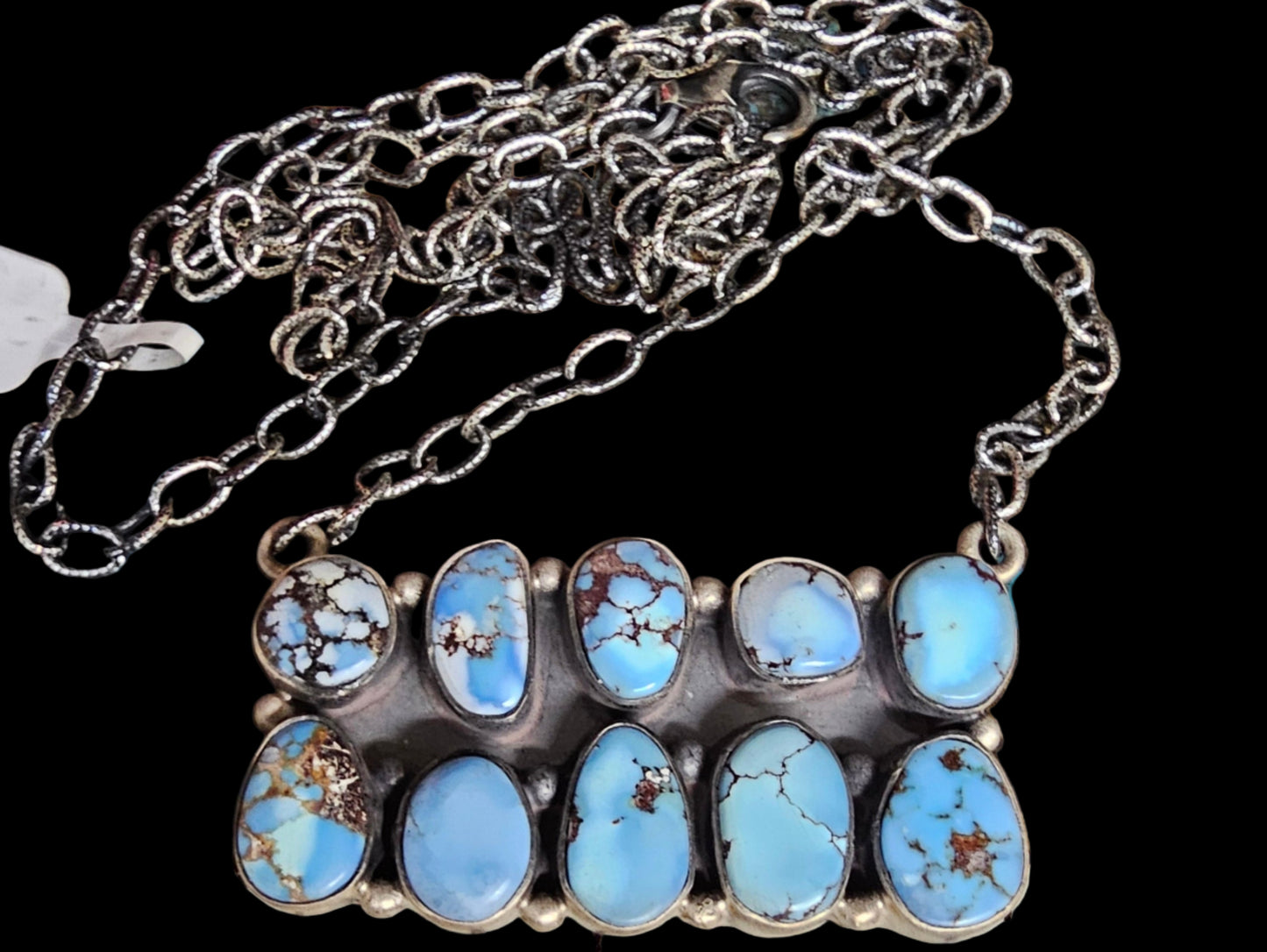 Golden Hills Turquoise Sterling Silver Necklace Bar Style