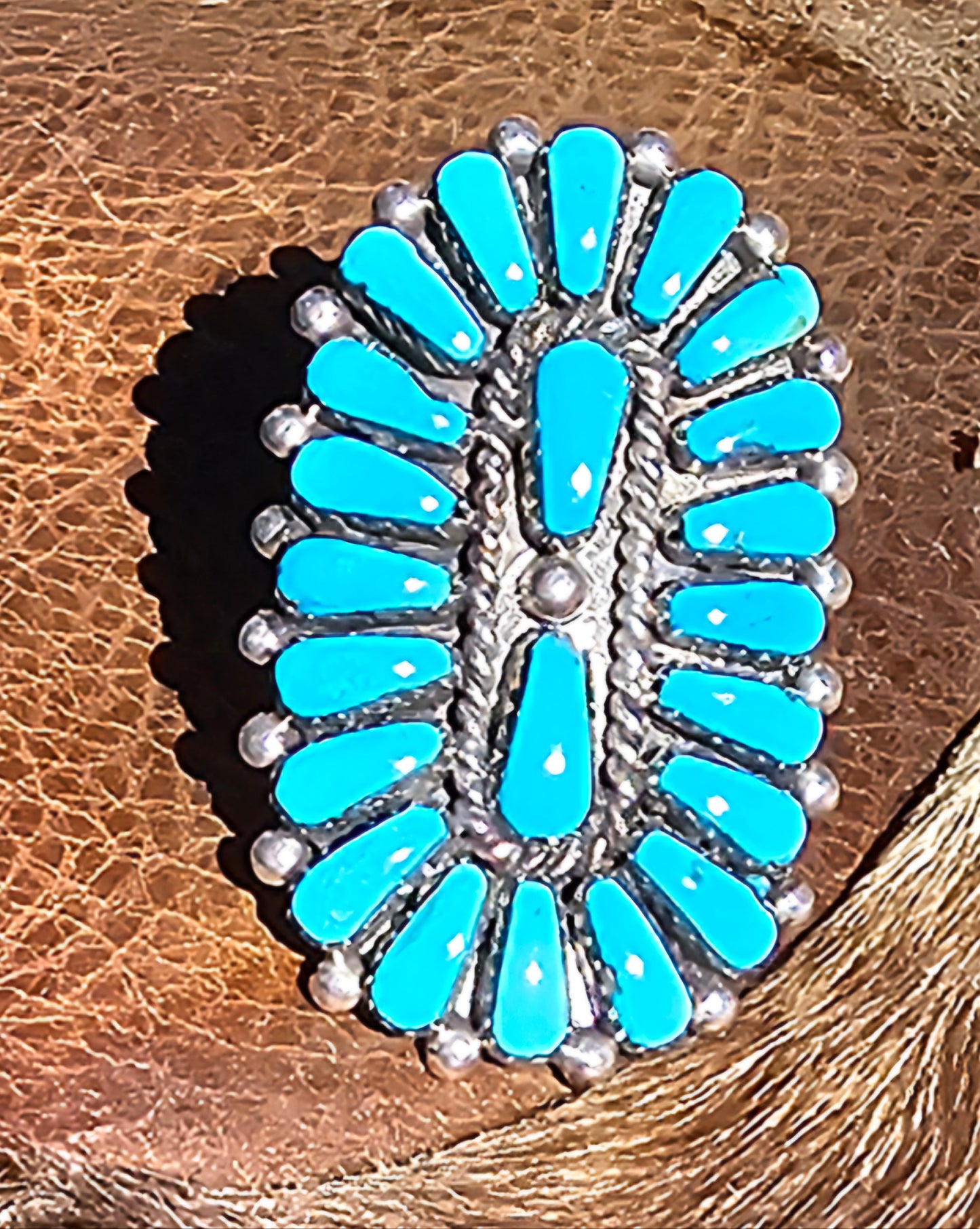 E. Wyaco Zuni Needlepoint Cuff Sterling Silver Native American Vintage