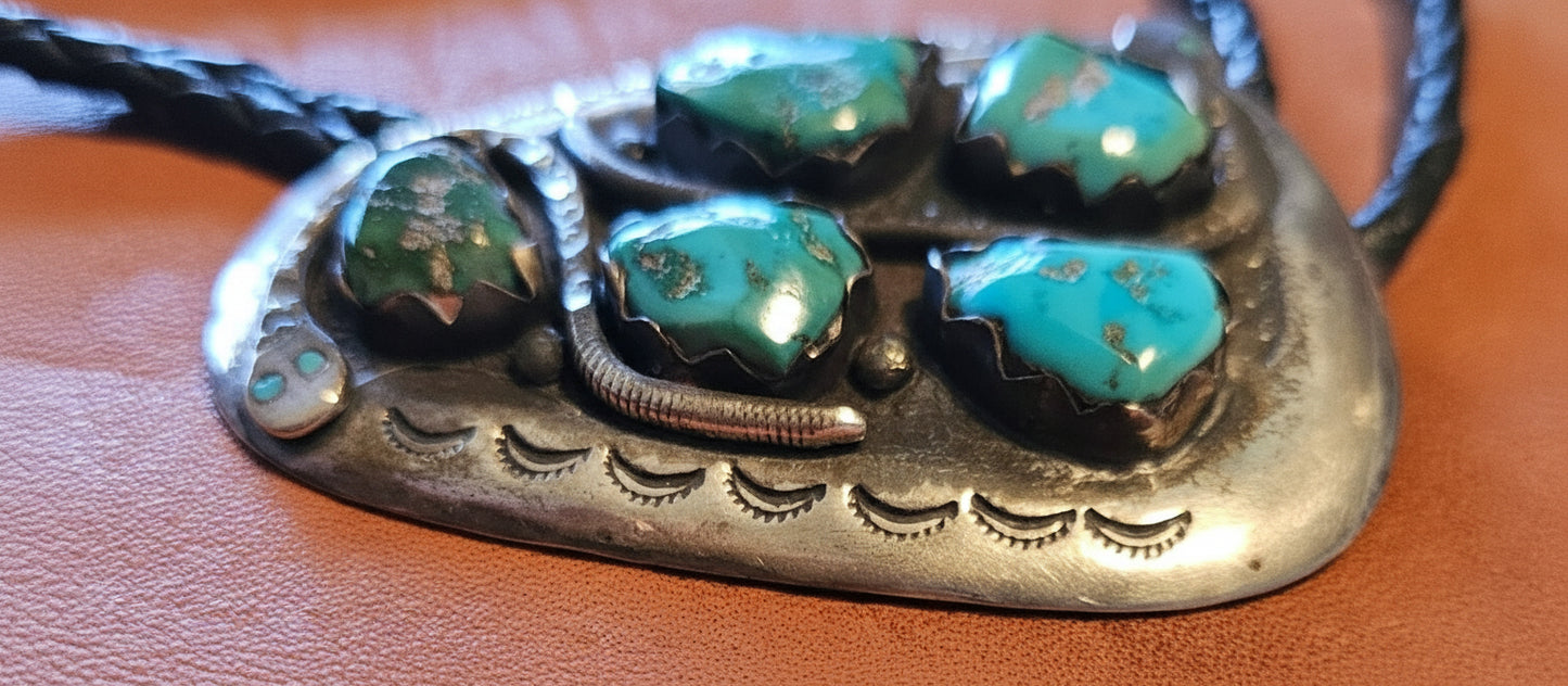 Effie Calavaza Zuni Bolo Tie Sterling Vintage RARE 110 Grams