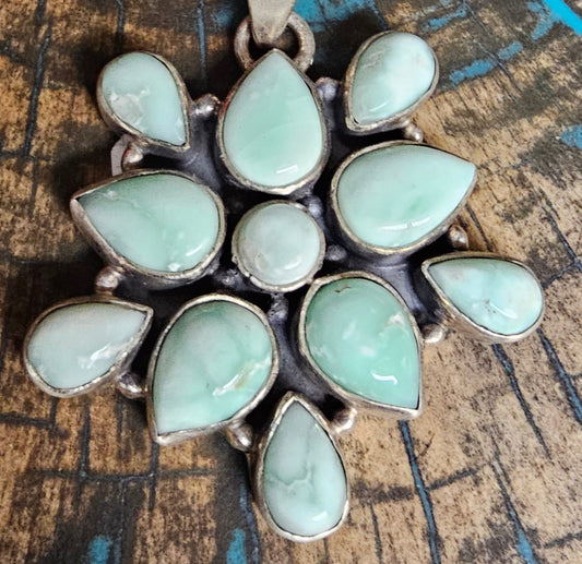 Palomino Turquoise Pendant and Sterling Silver Necklace W/ SS Chain