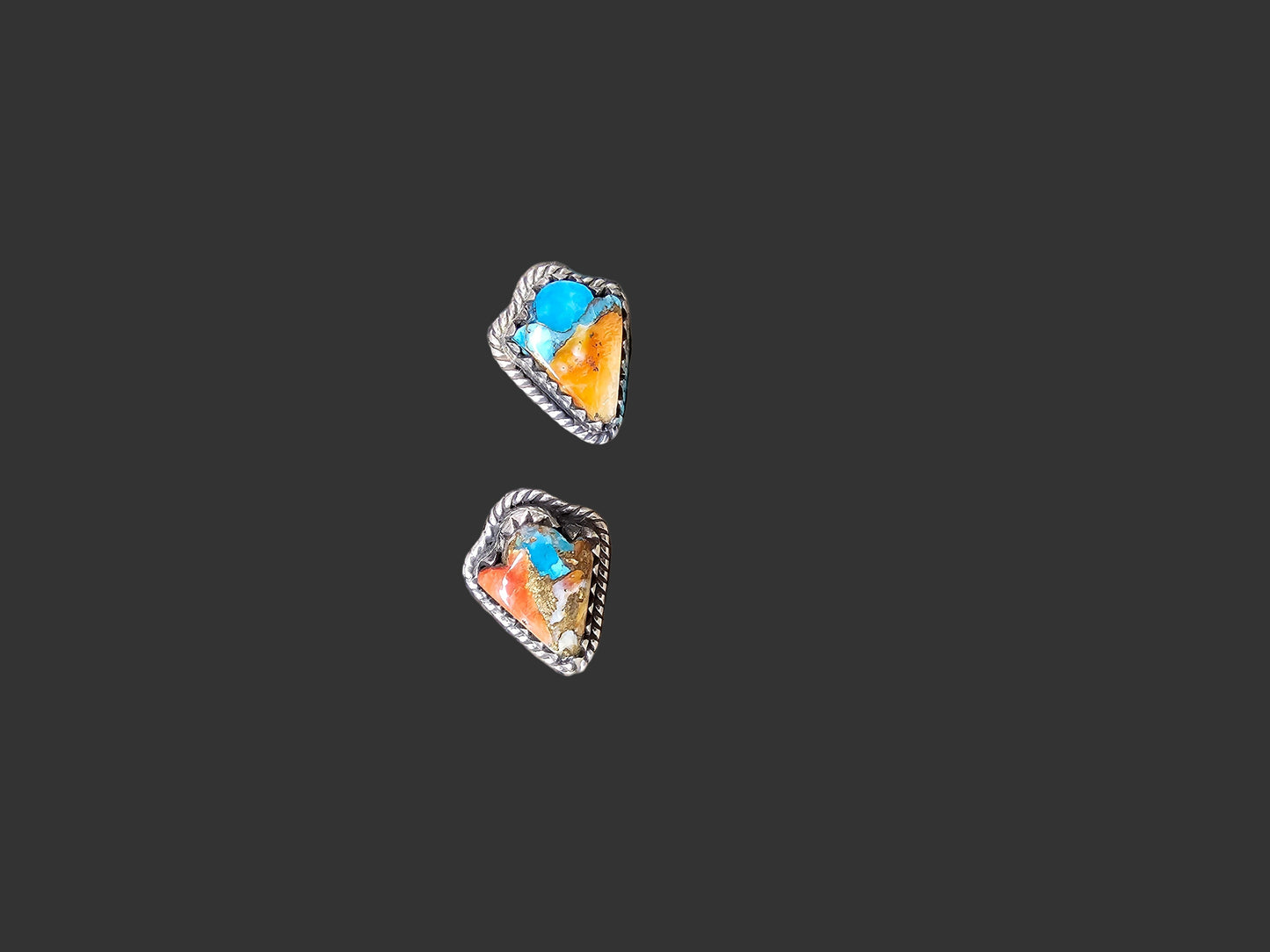 Spiny Oyster Sterling Silver Earrings Diamond Shape