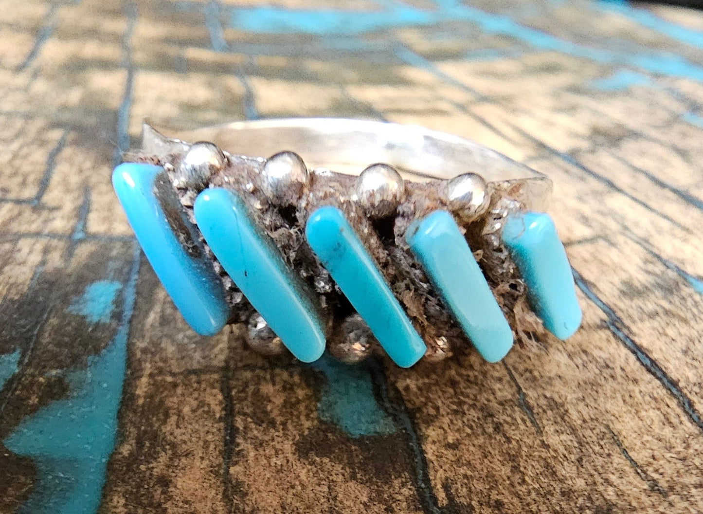 Zuni Native American made by Cletus LaMay Ring Sz 6 Vintage