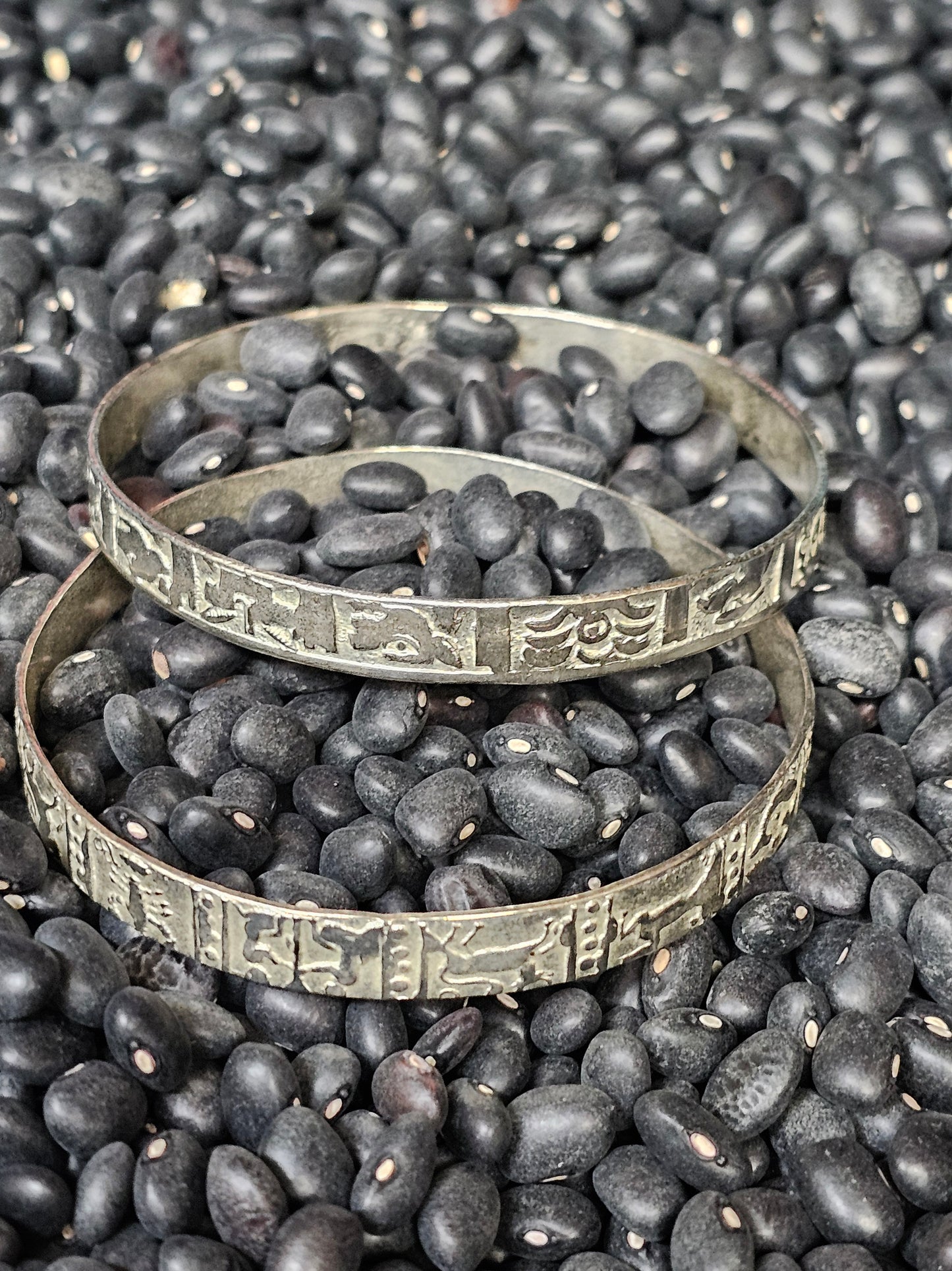 Story Teller Bracelets Set of Two Sterling SIlver Taxaco 925 Southwestern Mexico Vintage