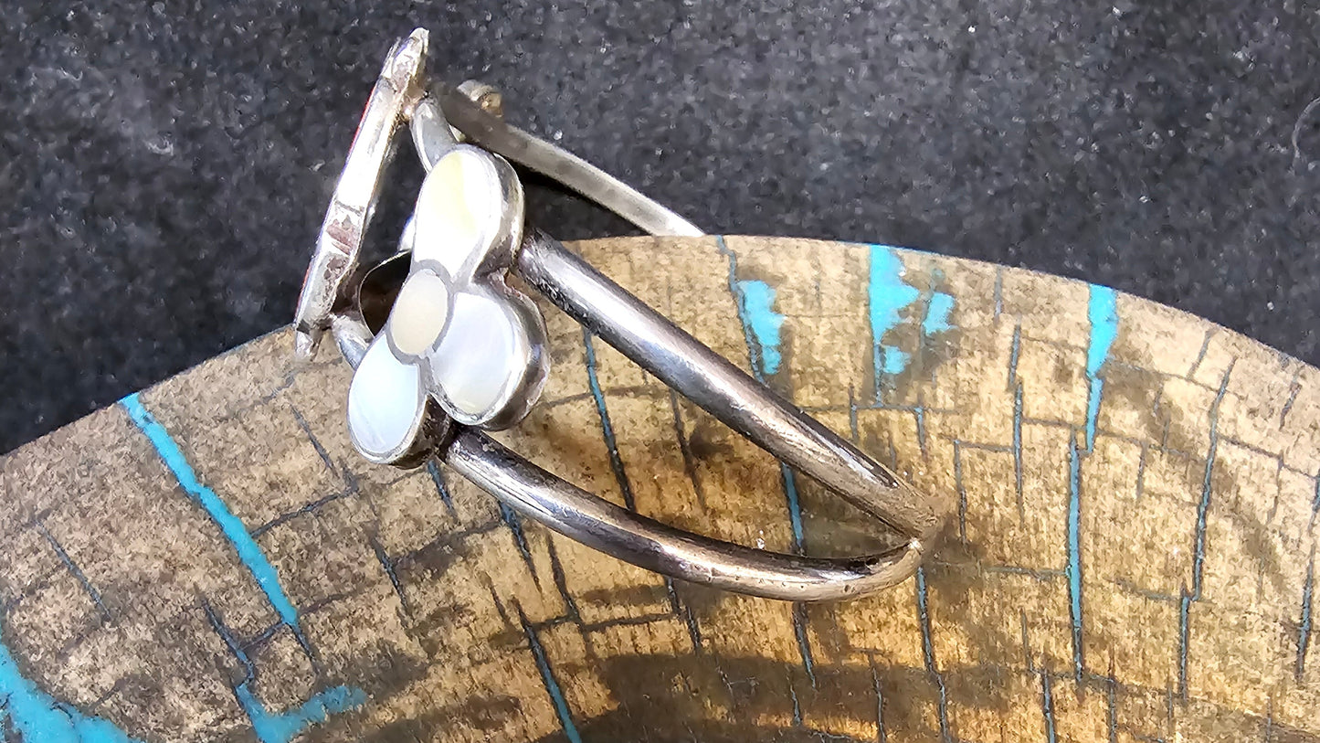 Zuni Mother of Pearl Cuff Signed Winnie L. Zephier