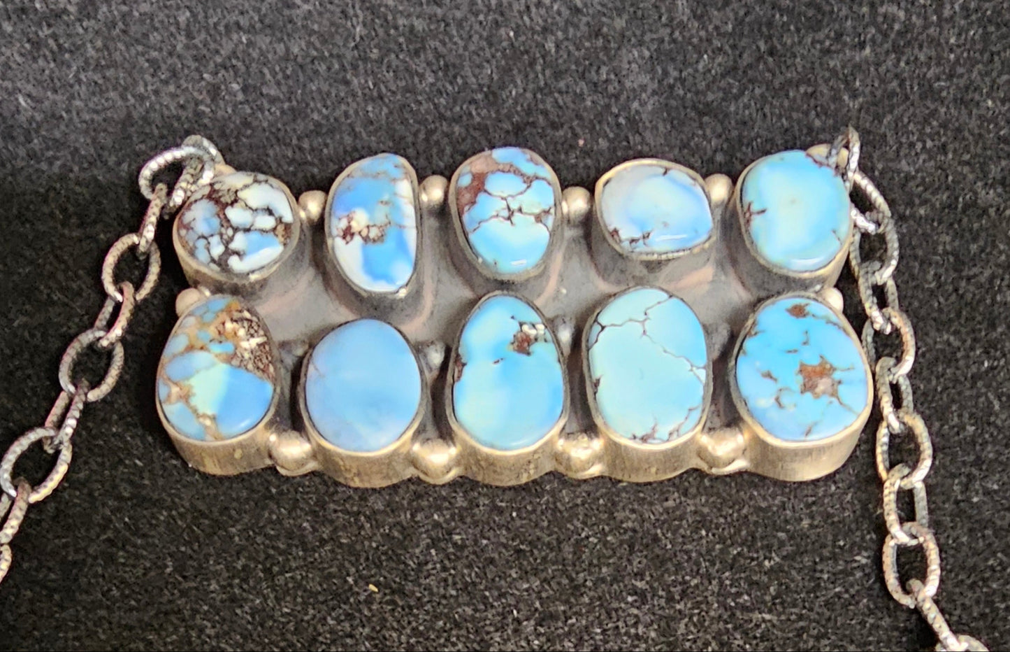 Golden Hills Turquoise Sterling Silver Necklace Bar Style