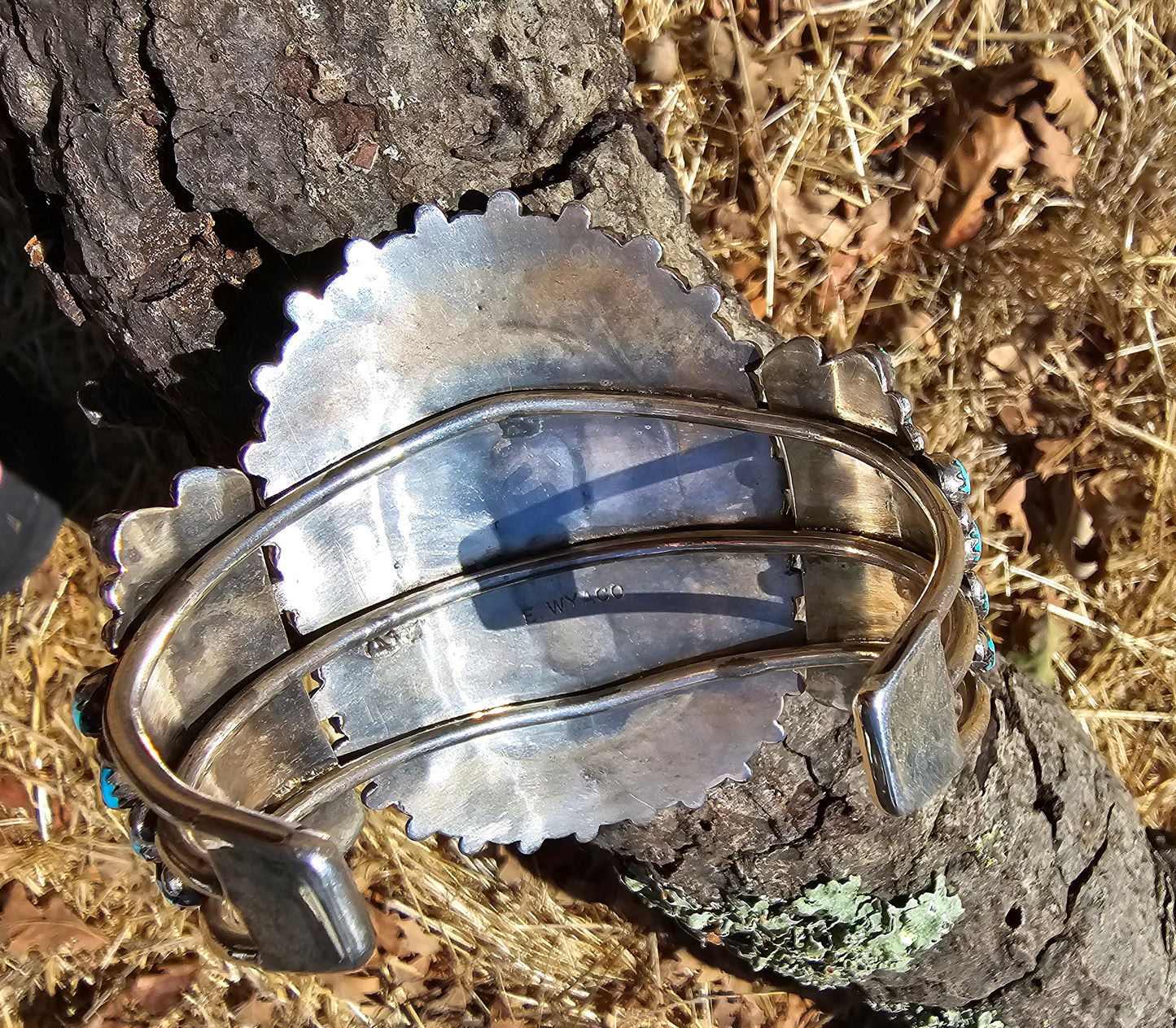 E. Wyaco Zuni Needlepoint Cuff Sterling Silver Native American Vintage