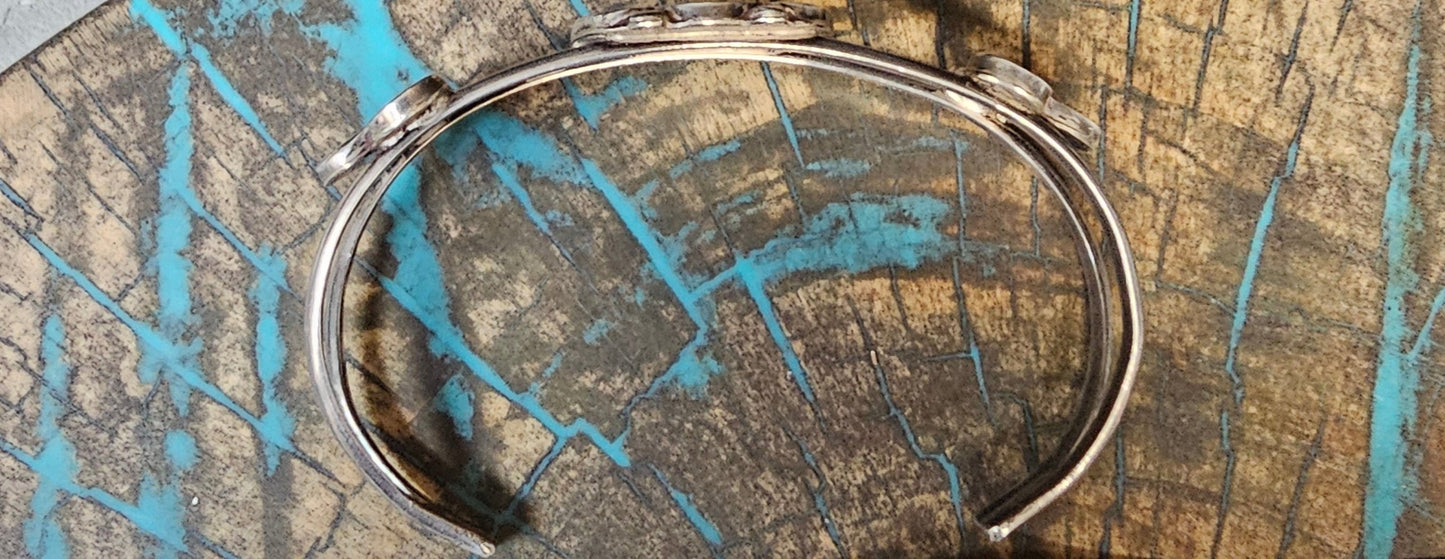 Zuni Mother of Pearl Cuff Signed Winnie L. Zephier