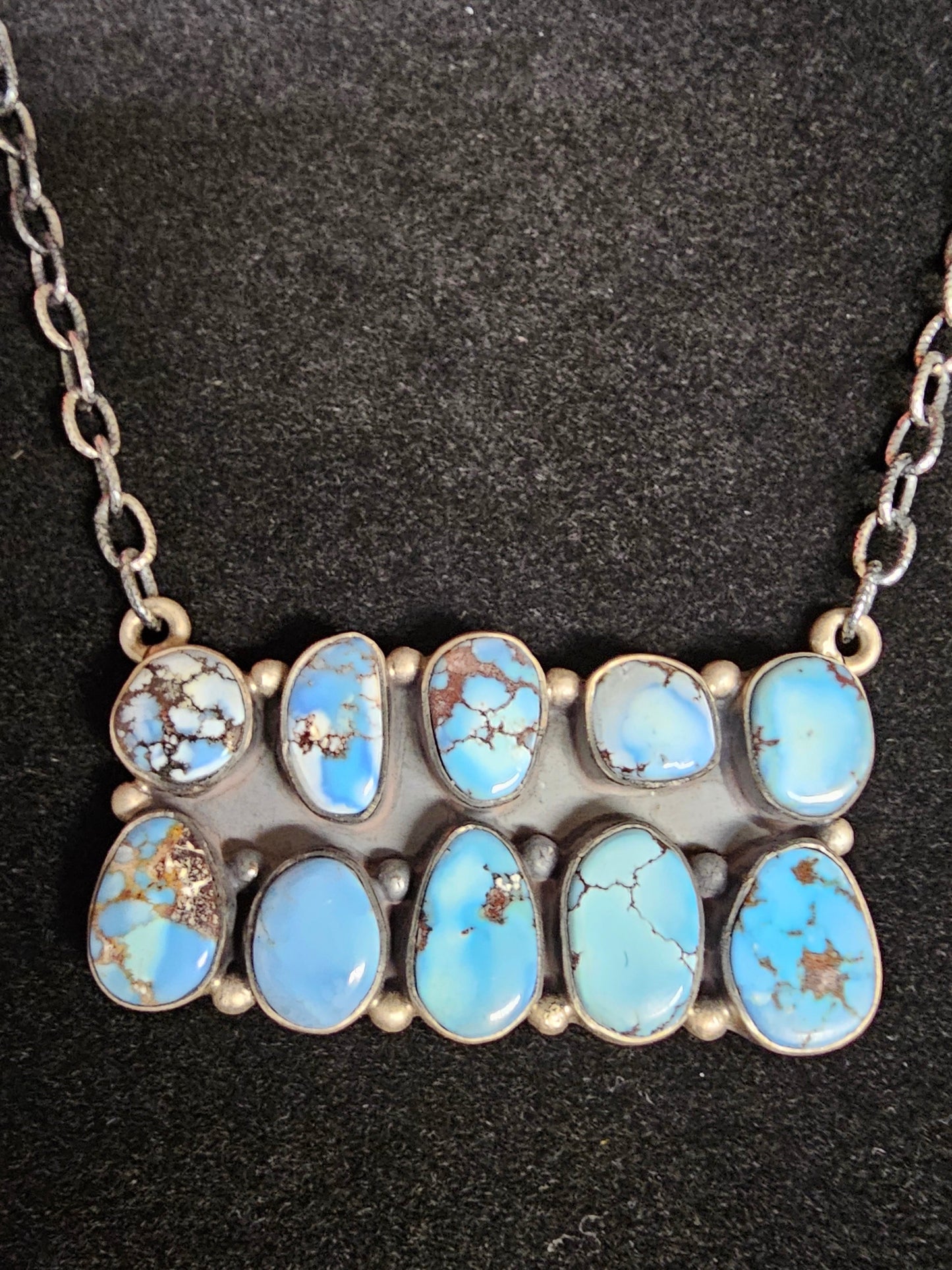 Golden Hills Turquoise Sterling Silver Necklace Bar Style