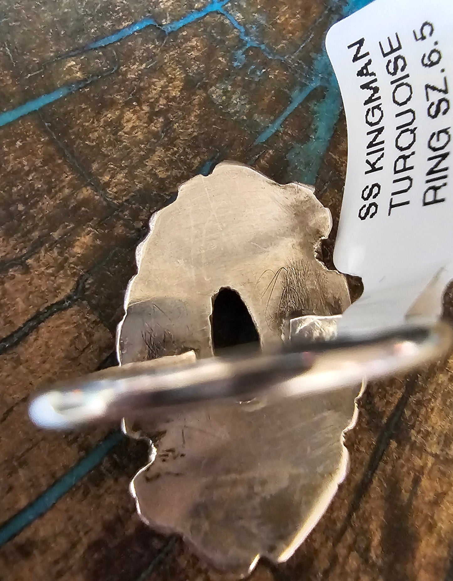 Native American Made Zuni Ring Tricia Leekity KIngman Turquoise Size 6.5