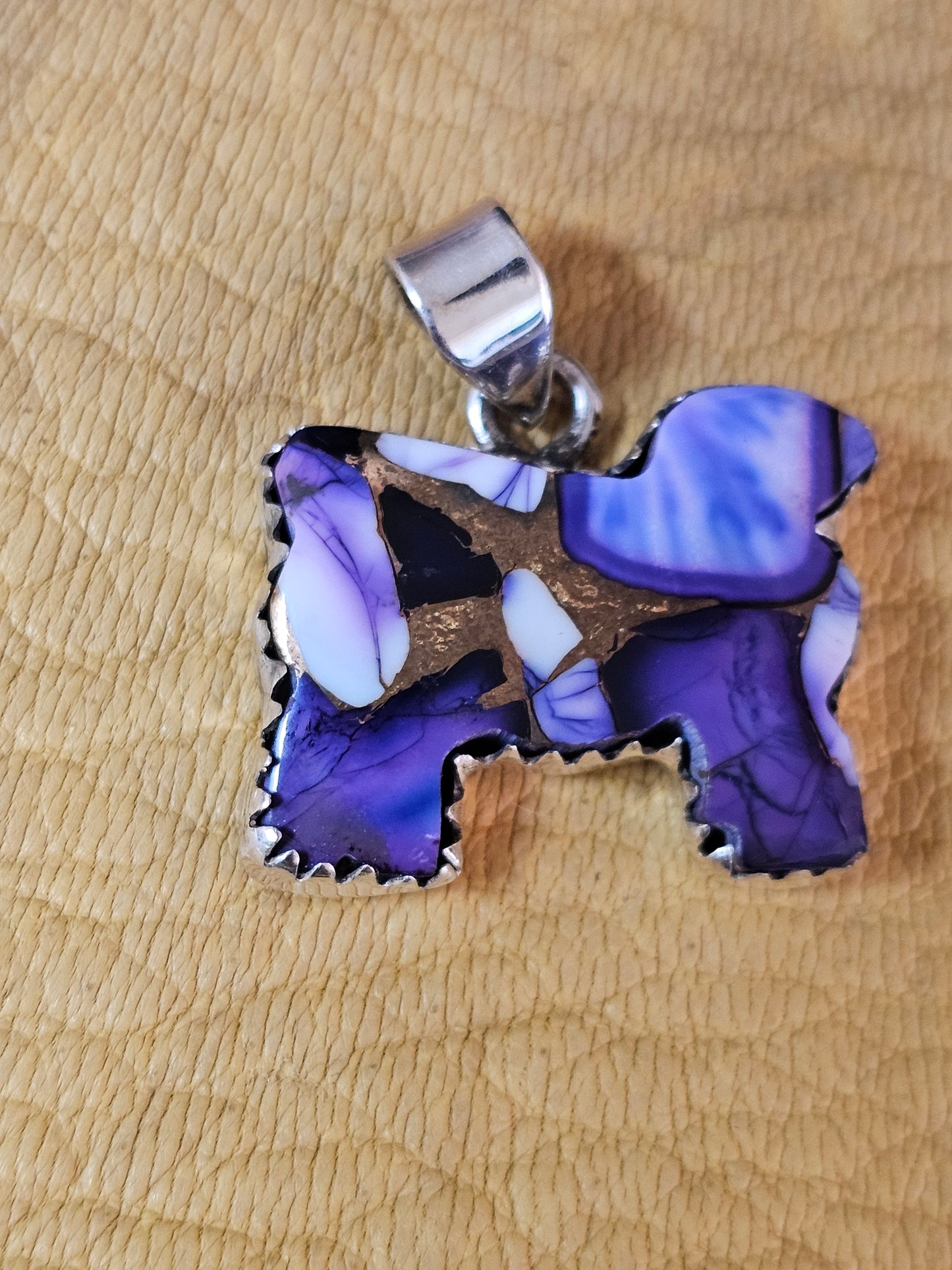 Dog Cow Red Dahlia, Purple Dahlia Spiny Oyster Pendants Lot of five Sterling Silver