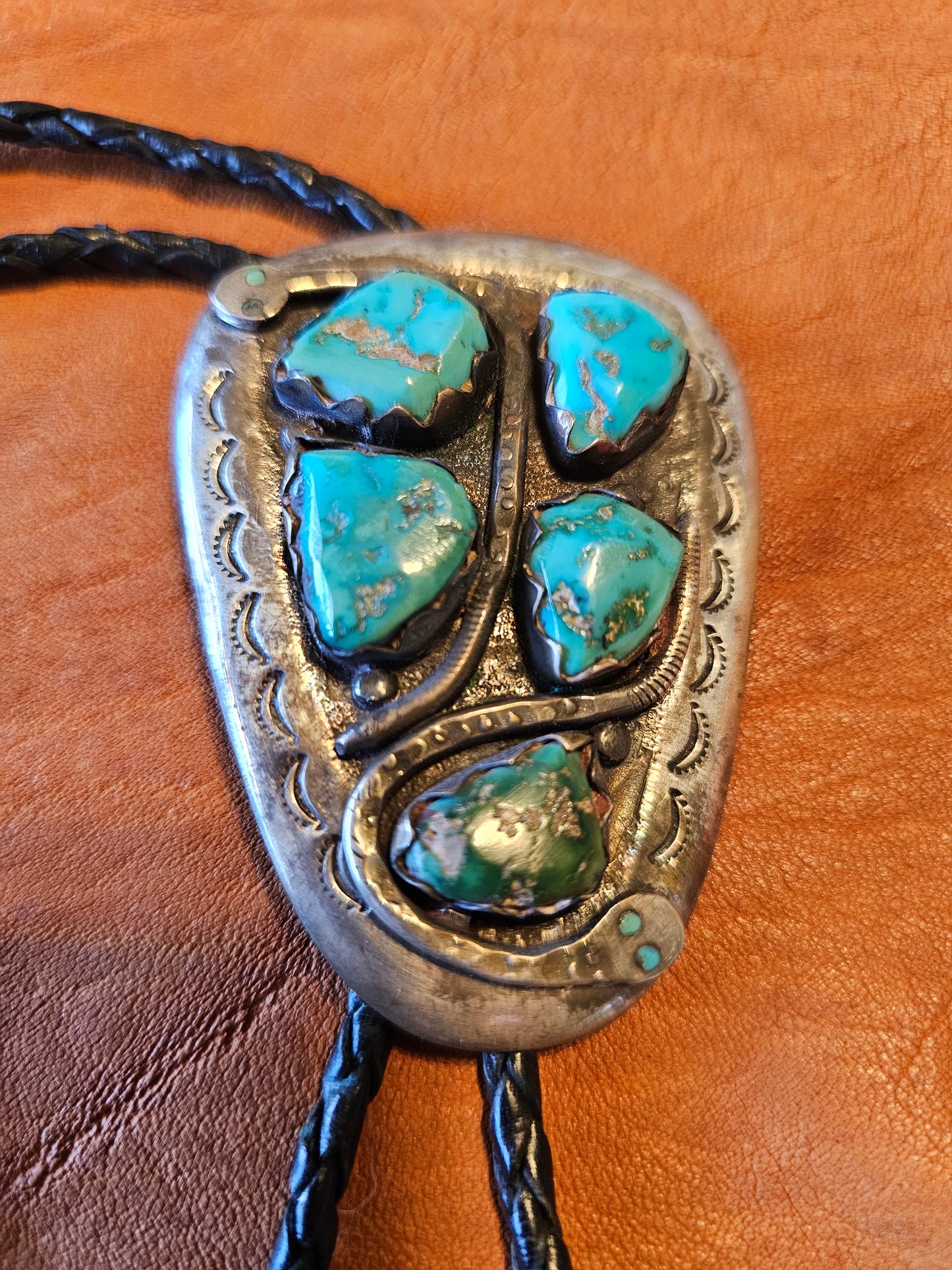 Effie Calavaza Zuni Bolo Tie Sterling Vintage RARE 110 Grams