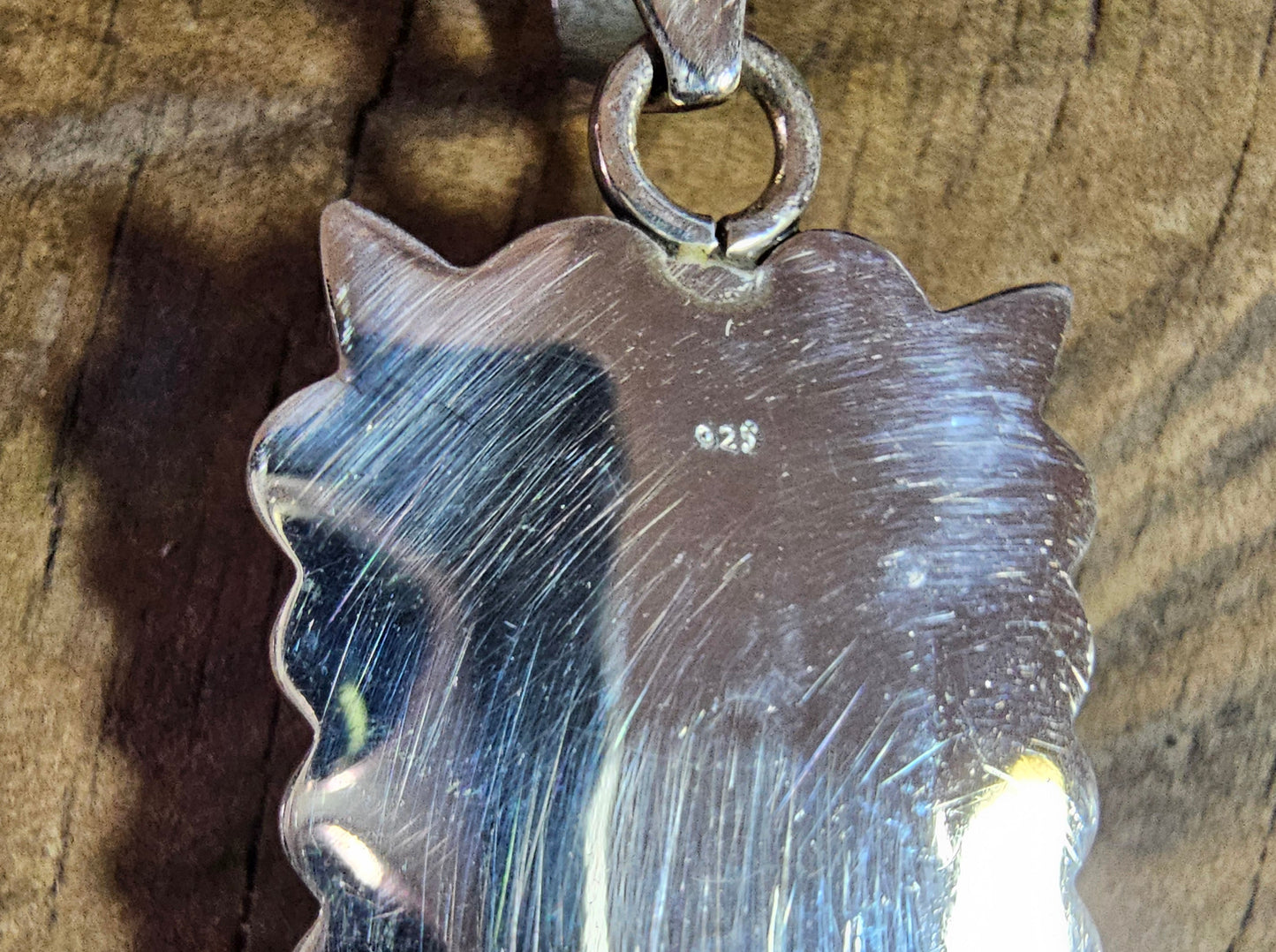 Cotton Candy Turquoise and Sterling Silver Pendant with SS Chain Necklace