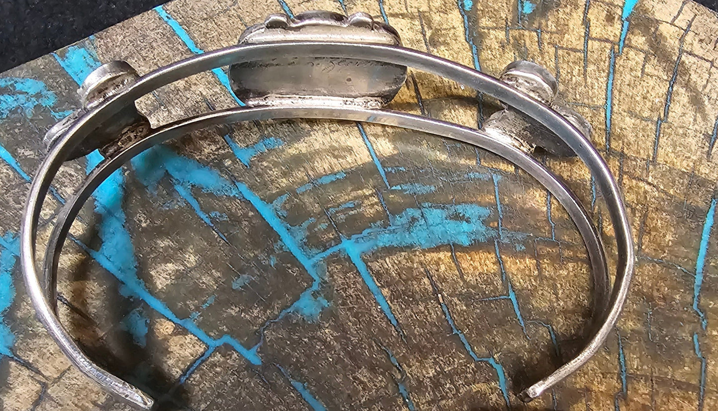 Zuni Mother of Pearl Cuff Signed Winnie L. Zephier