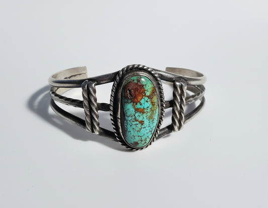 ***Pending**              Vintage Royston Turquoise Sterling Silver 27 grams. Great patina.