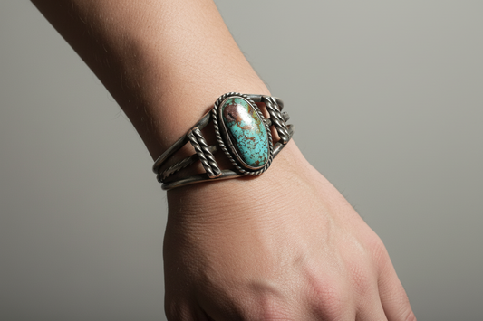 ***Pending**              Vintage Royston Turquoise Sterling Silver 27 grams. Great patina.