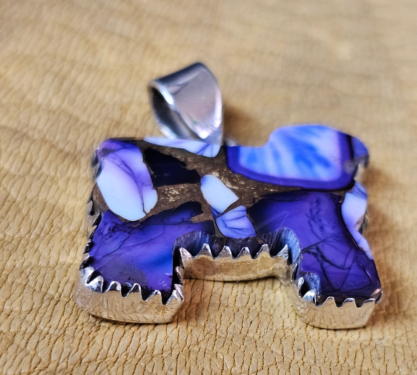 Dog Cow Red Dahlia, Purple Dahlia Spiny Oyster Pendants Lot of five Sterling Silver