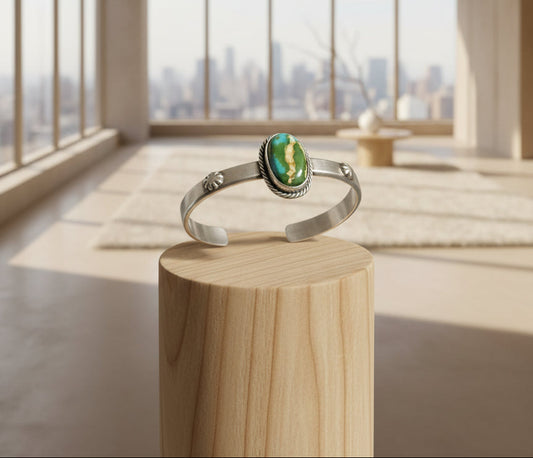 Sonoran Gold Cuff Sterling Silver Navajo Sam Yellowhair New