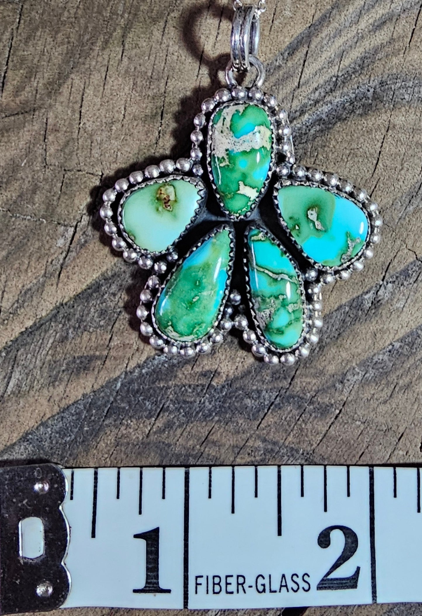 Sonoran Gold Turquoise set in Sterling Silver With SS Chain Necklace