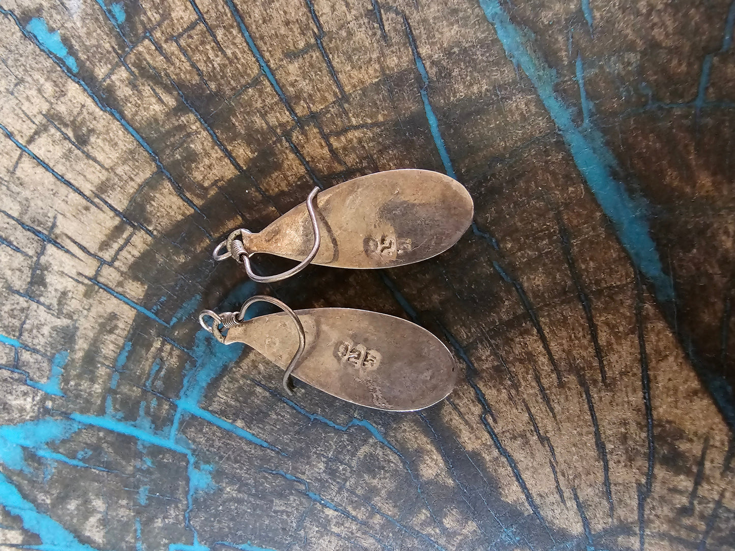 VIntage Sterling Silver Tear Drop Earrings Sleeping Beauty Turquoise