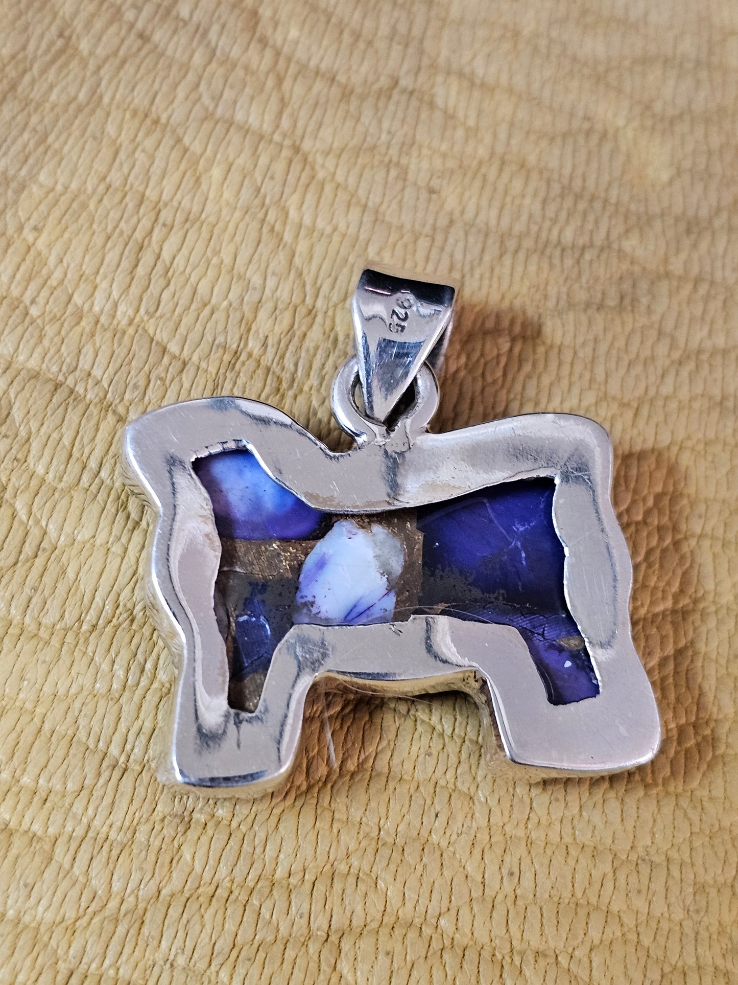 Dog Cow Red Dahlia, Purple Dahlia Spiny Oyster Pendants Lot of five Sterling Silver