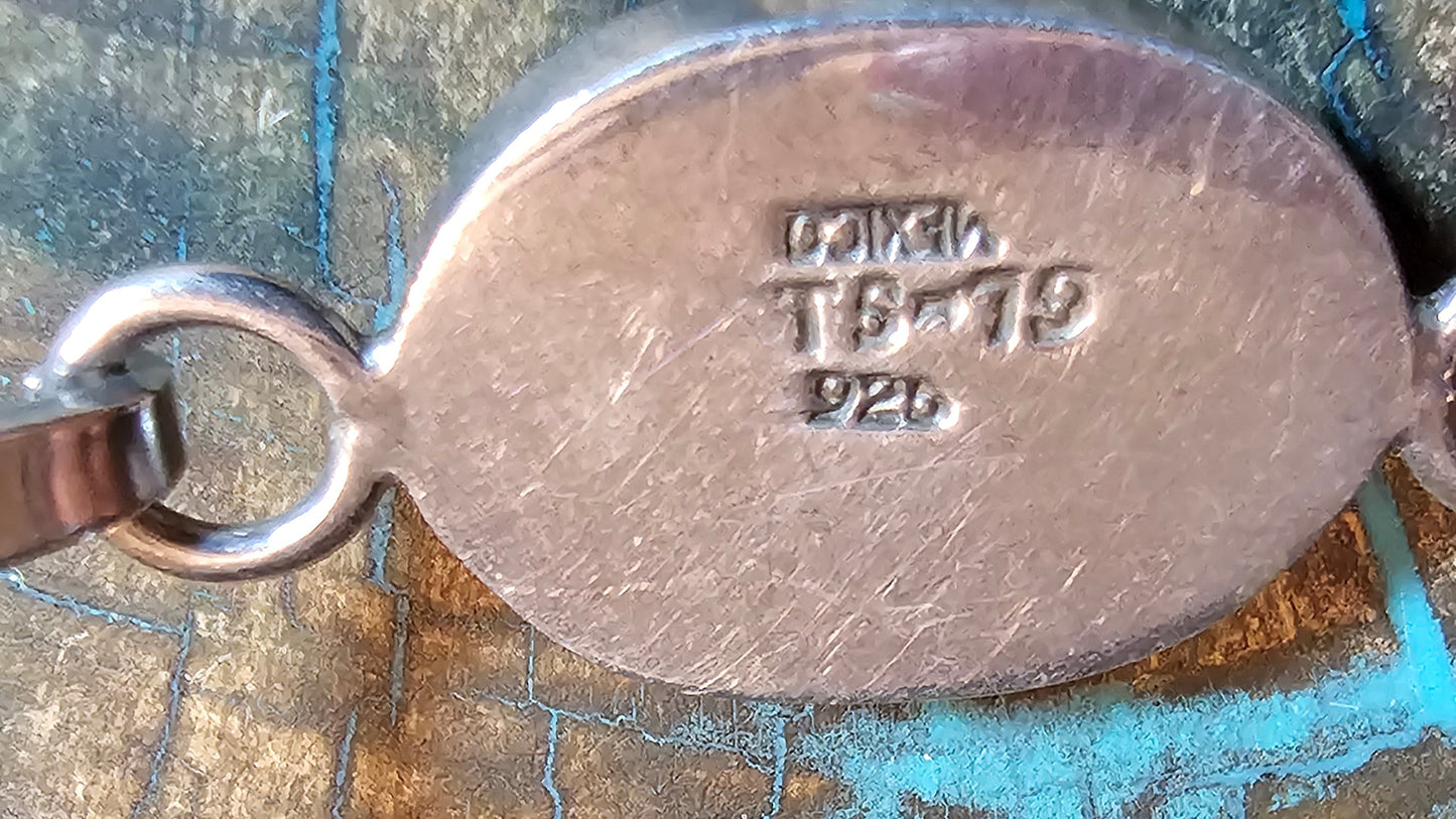 Vintage Spiny Oyster and Sterling Silver Hinged Bracelet Mexico.