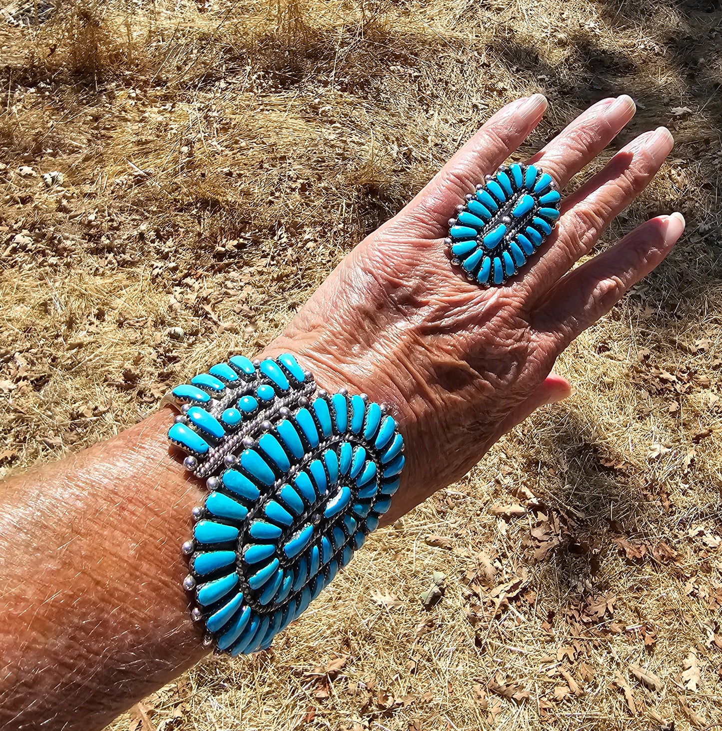 E. Wyaco Zuni Needlepoint Cuff Sterling Silver Native American Vintage