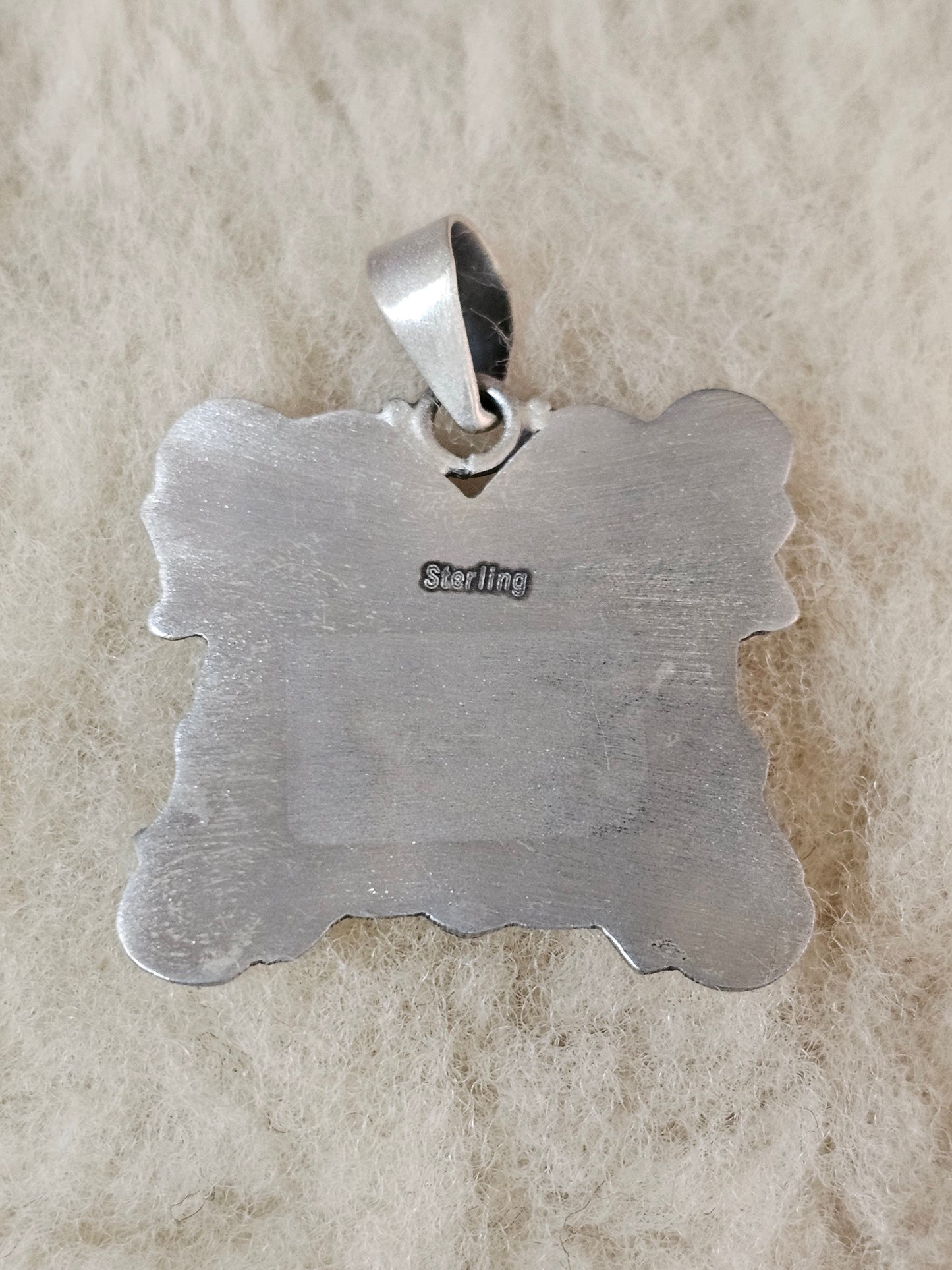 Natural Royston Turquoise Set In A Sterling Silver Butterfly Pendant Southwestern