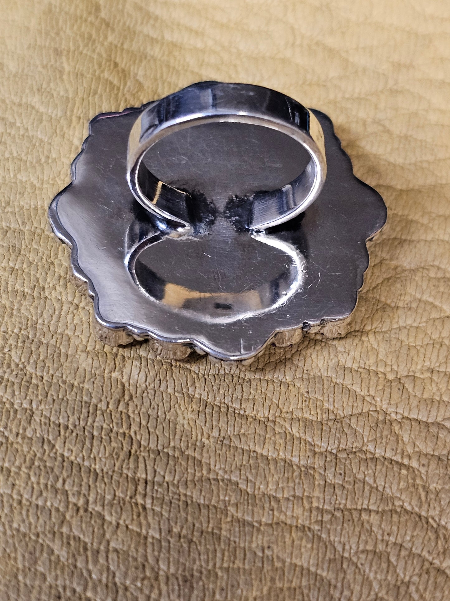 Purple Dahlia Purple Mojave Turquoise Sterling Silver Ring Size 5.75 Square Cut