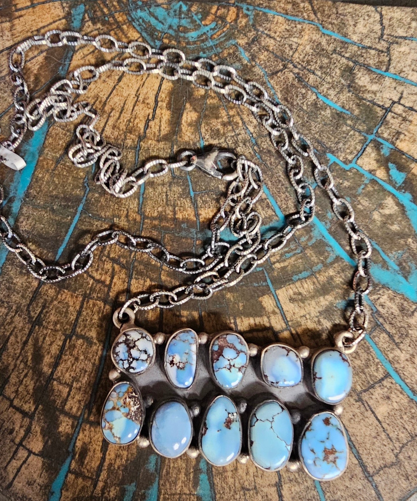 Golden Hills Turquoise Sterling Silver Necklace Bar Style