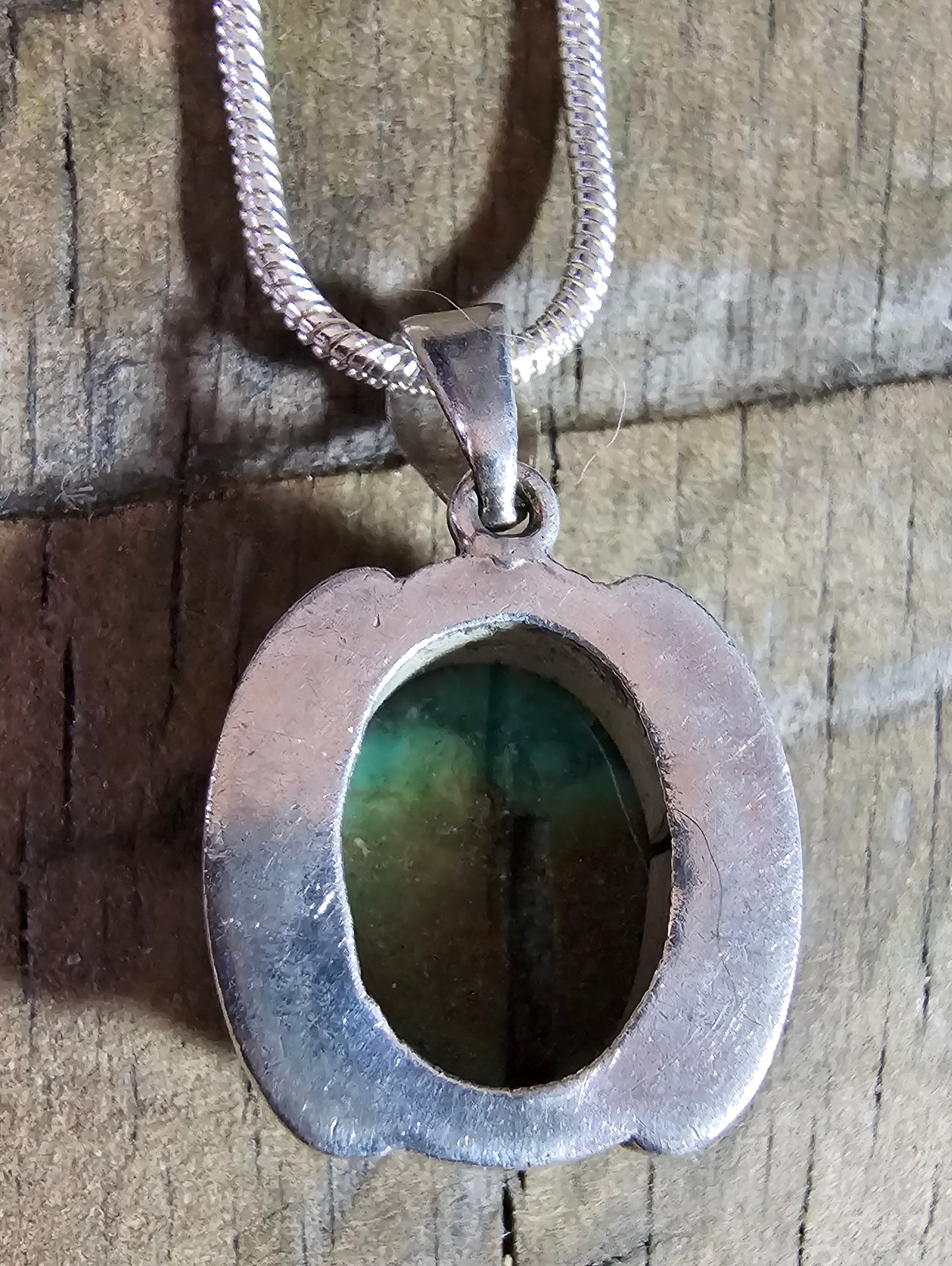 Vintage Turquoise Hubei Pendant Sterling Silver