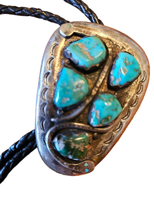 Effie Calavaza Zuni Bolo Tie Sterling Vintage RARE 110 Grams