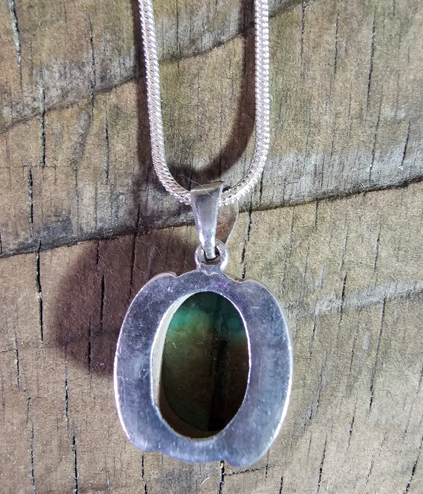 Vintage Turquoise Hubei Pendant Sterling Silver