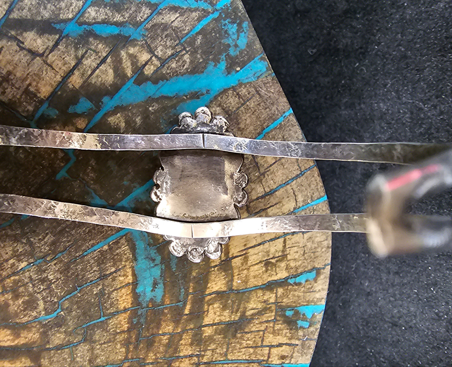 Vintage Navajo Branch Coral & Sterling Silver Cuff Stamped LL