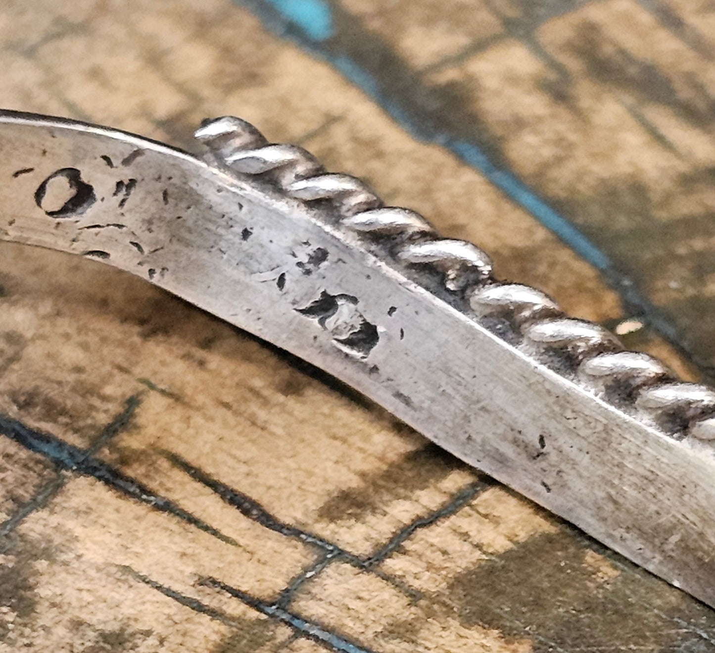 Vintage Navajo Cuff Sterling Silver & Turquoise Trading Post Mark