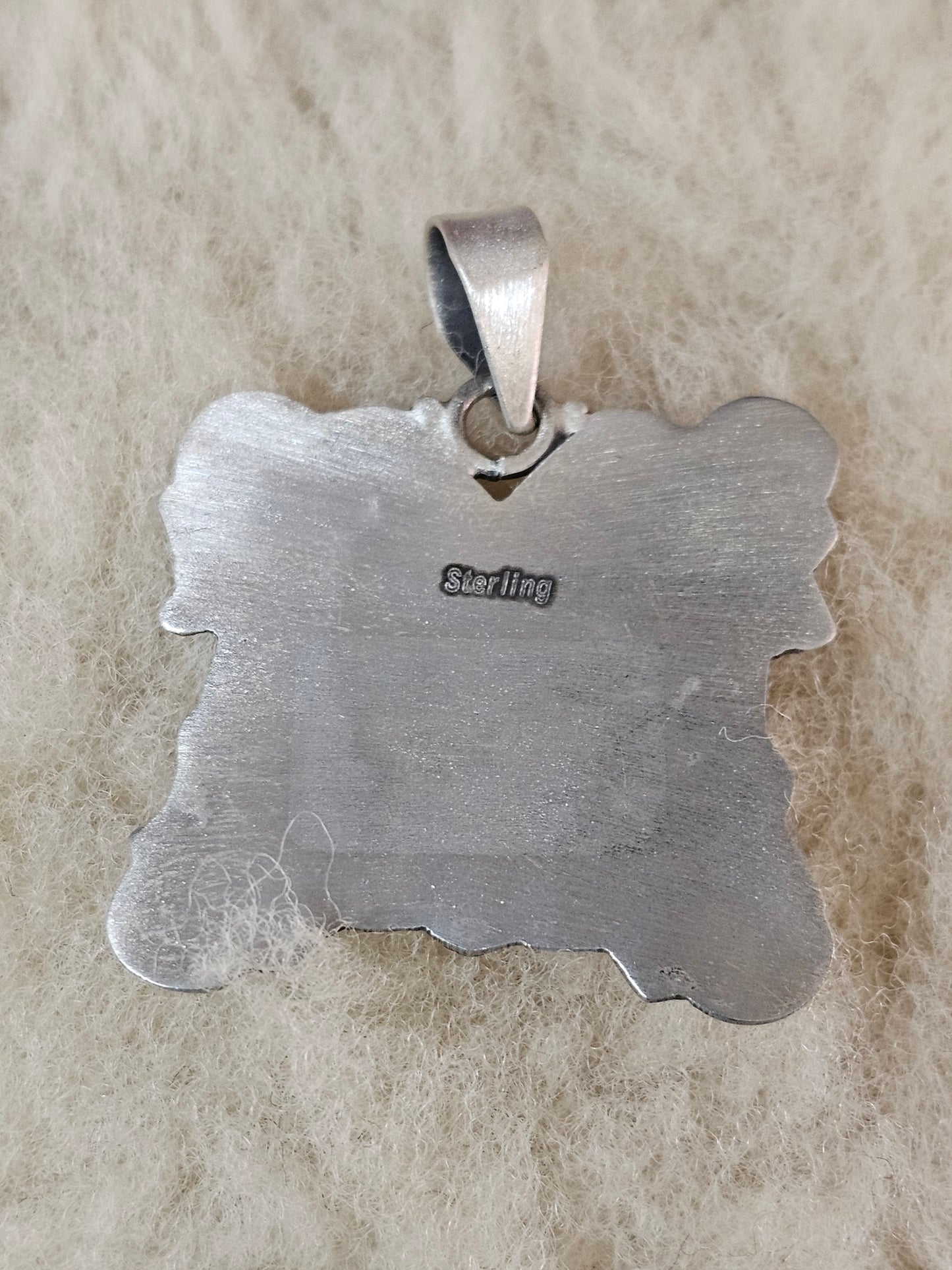 Natural Royston Turquoise Set In A Sterling Silver Butterfly Pendant Southwestern