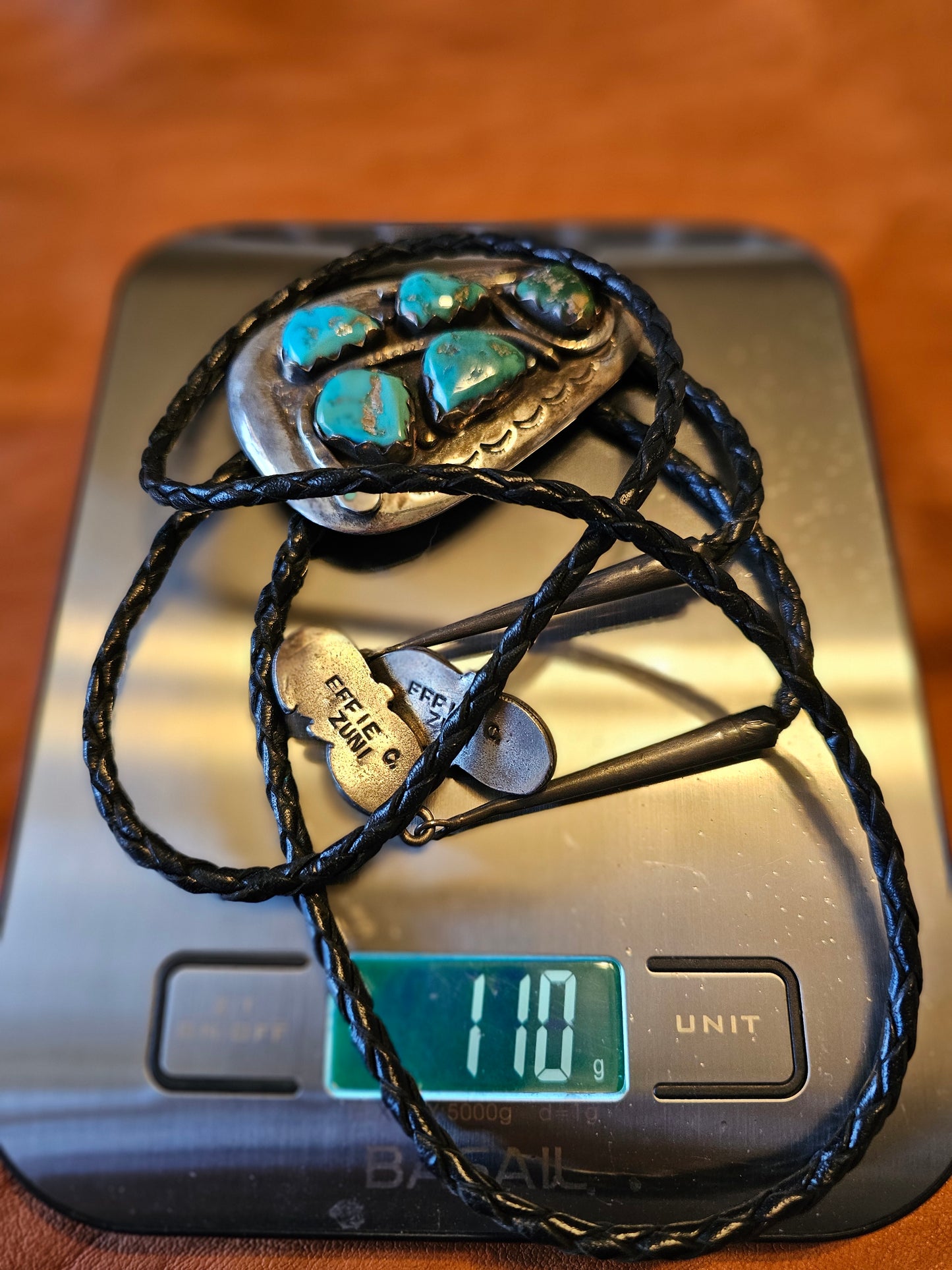 Effie Calavaza Zuni Bolo Tie Sterling Vintage RARE 110 Grams