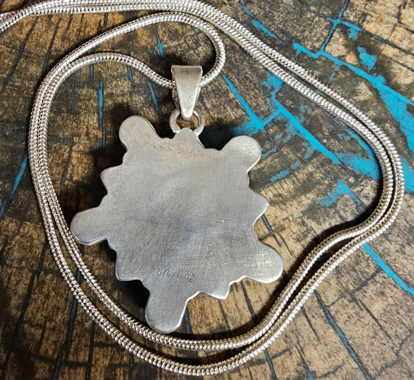 Palomino Turquoise Pendant and Sterling Silver Necklace W/ SS Chain