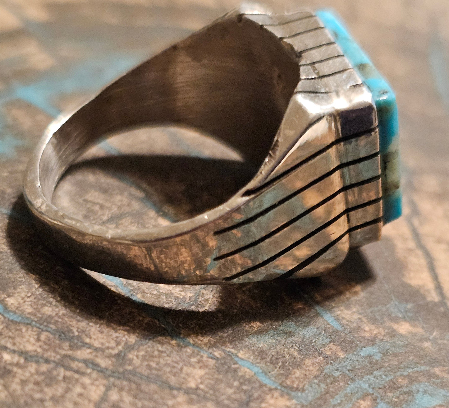 Trevor Jack Sterling Silver Ring Size 9.5 Navajo Kingman Turquoise Rare