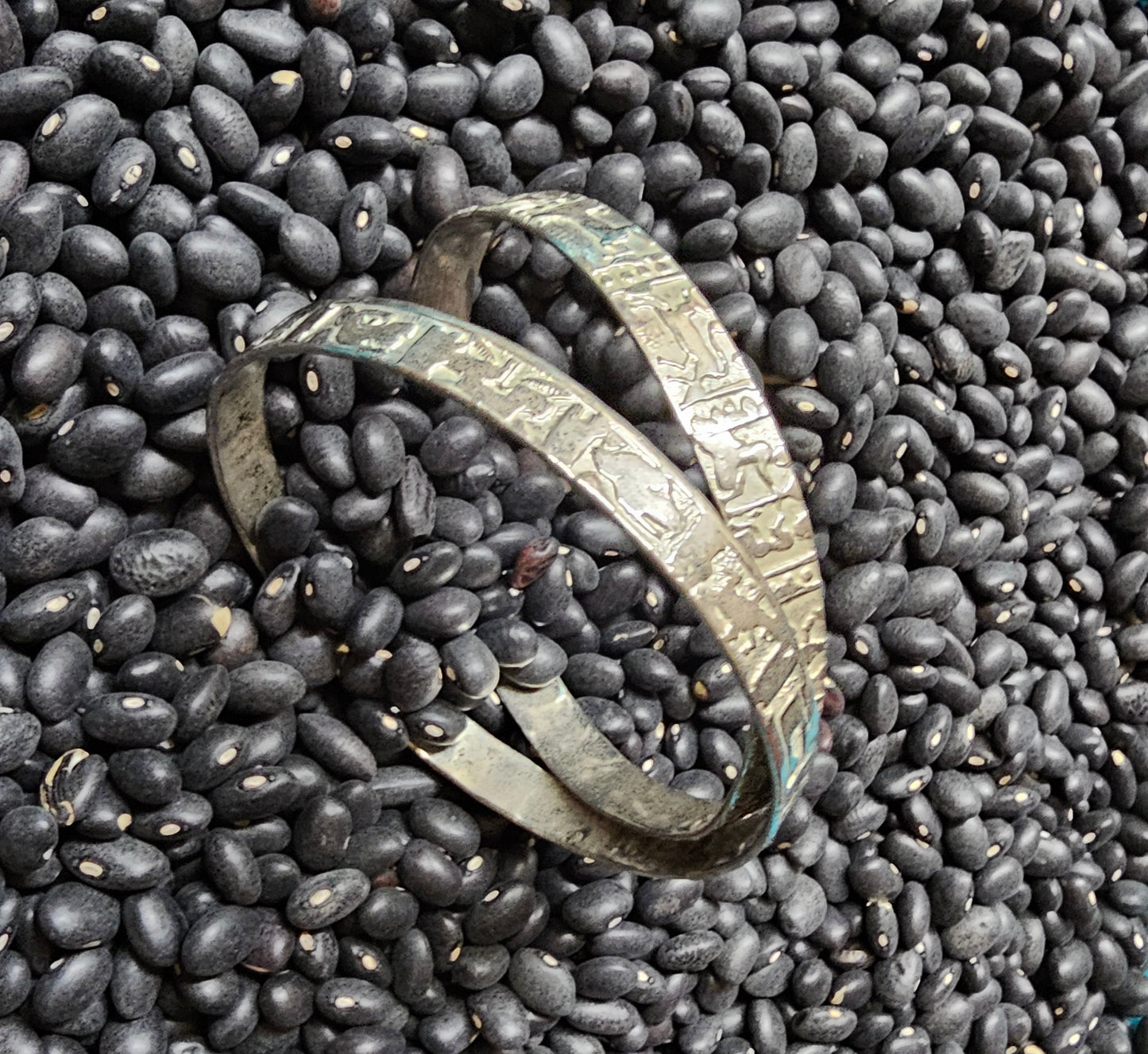 Story Teller Bracelets Set of Two Sterling SIlver Taxaco 925 Southwestern Mexico Vintage