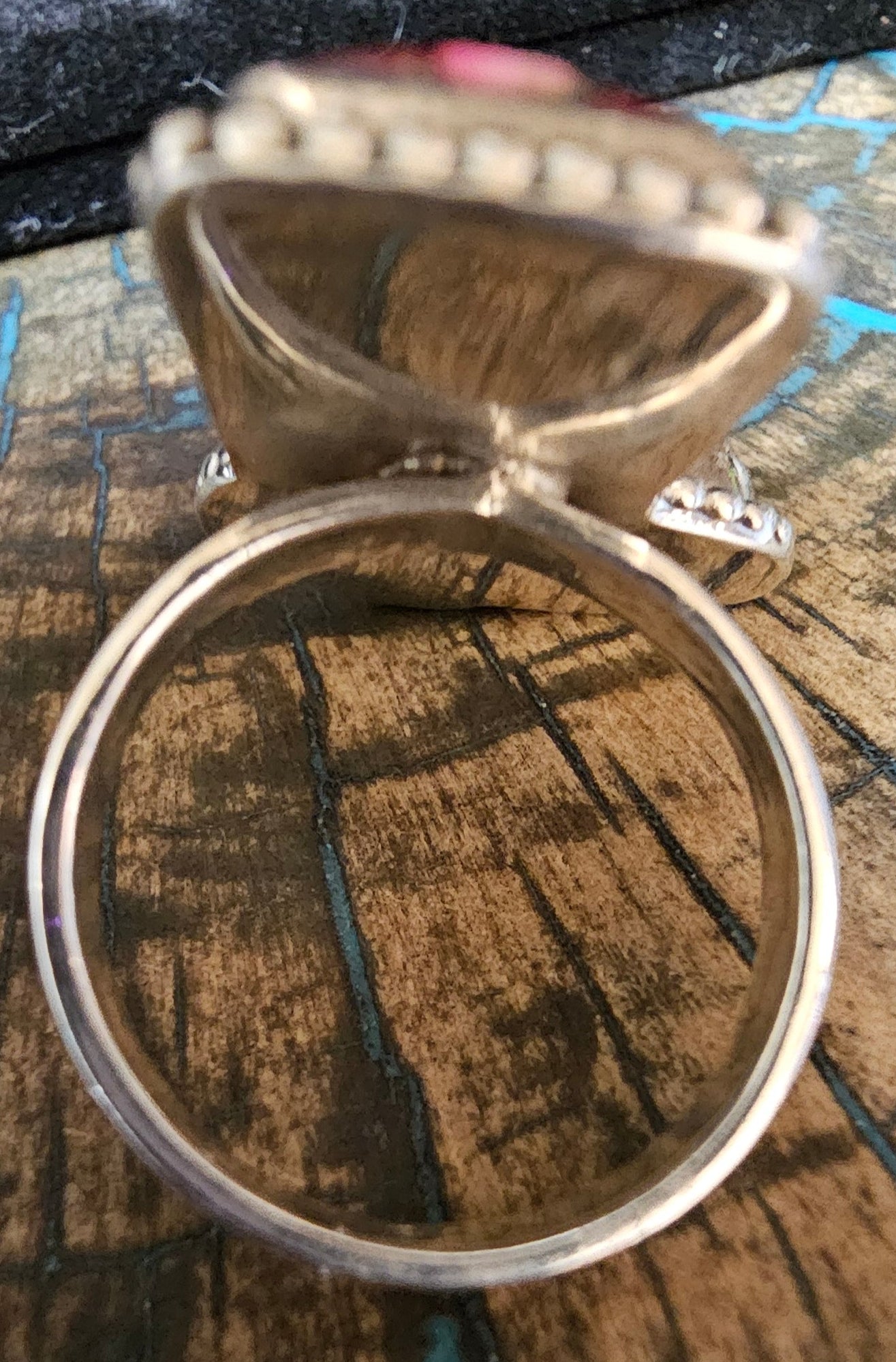 Red Dahlia Ring Size 7 Sterling Silver Boot