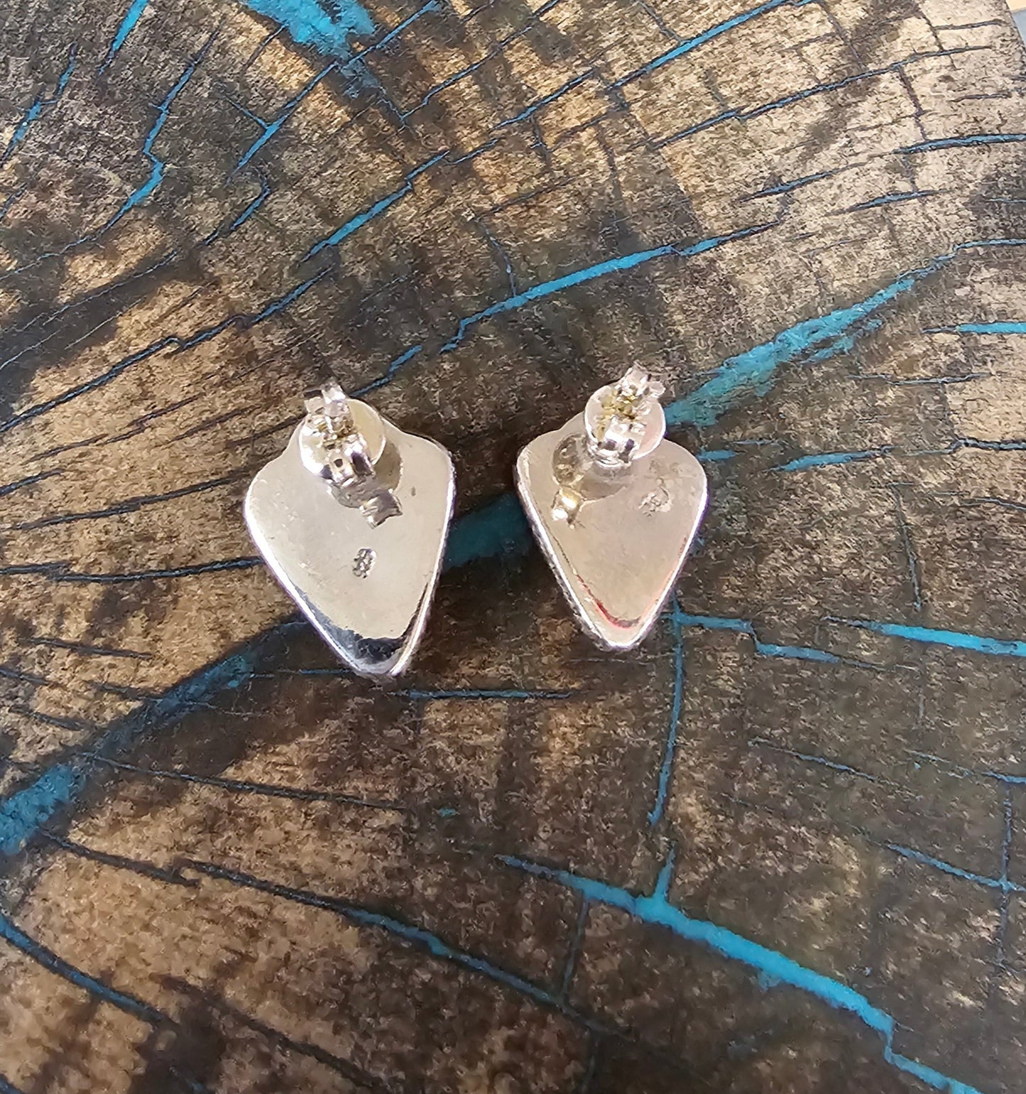 Spiny Oyster Sterling Silver Earrings Diamond Shape