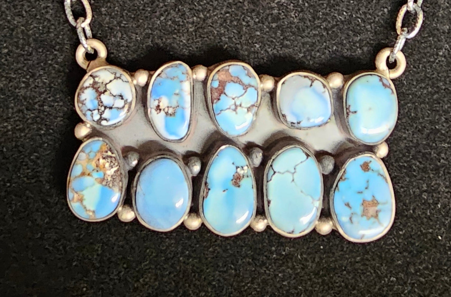 Golden Hills Turquoise Sterling Silver Necklace Bar Style
